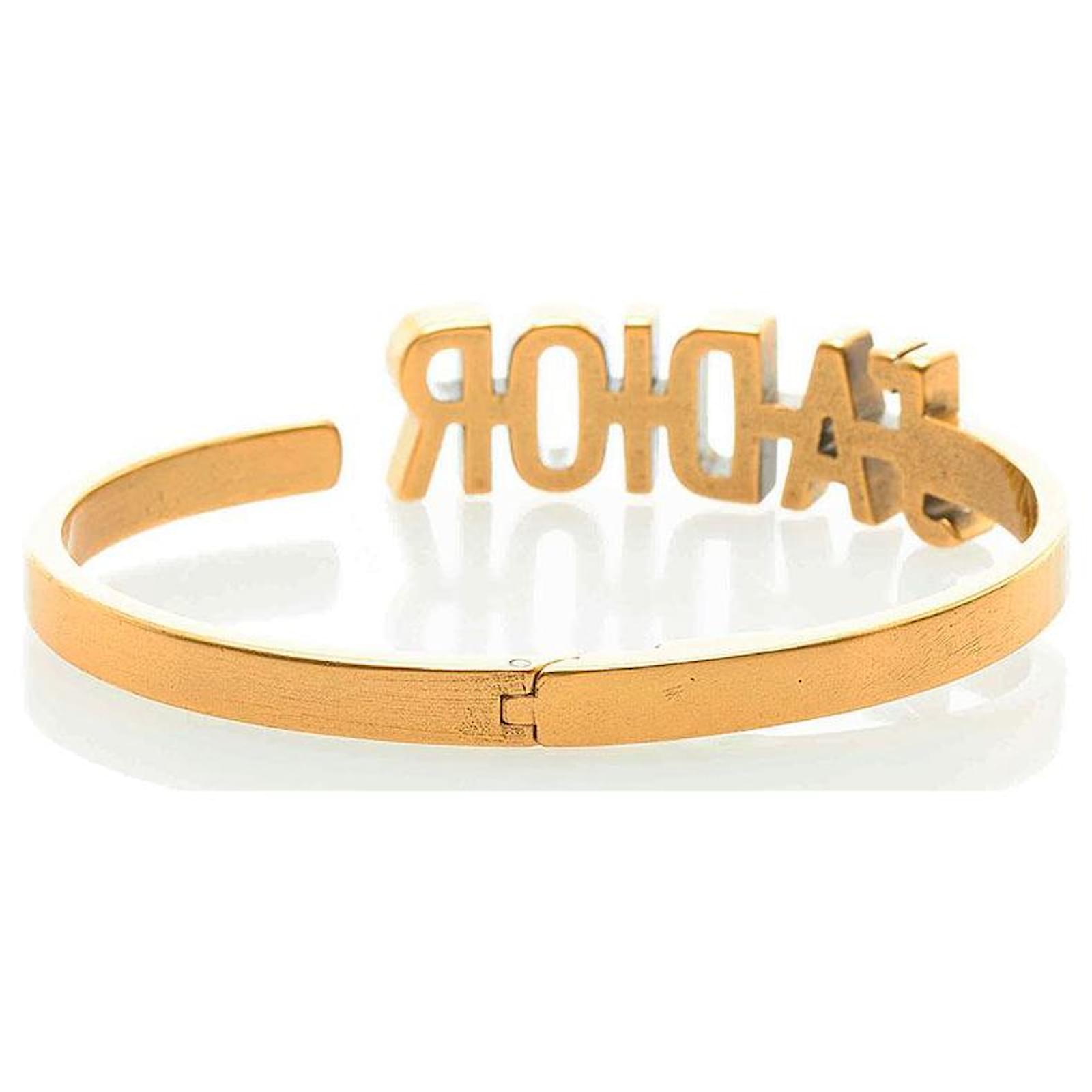 【DIOR】 J'adior bracelets ロゴブレスレッ マットゴールド Dior Leather J'Adior Double Wrap Bracelet Gold Plated