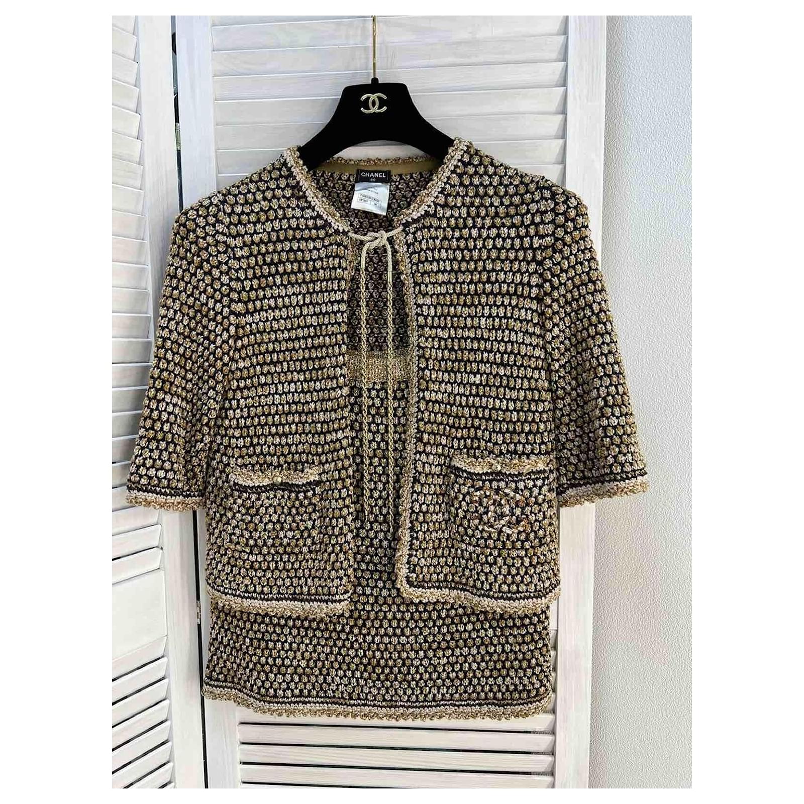 Chanel Tweed Suit Jacket Skirt
