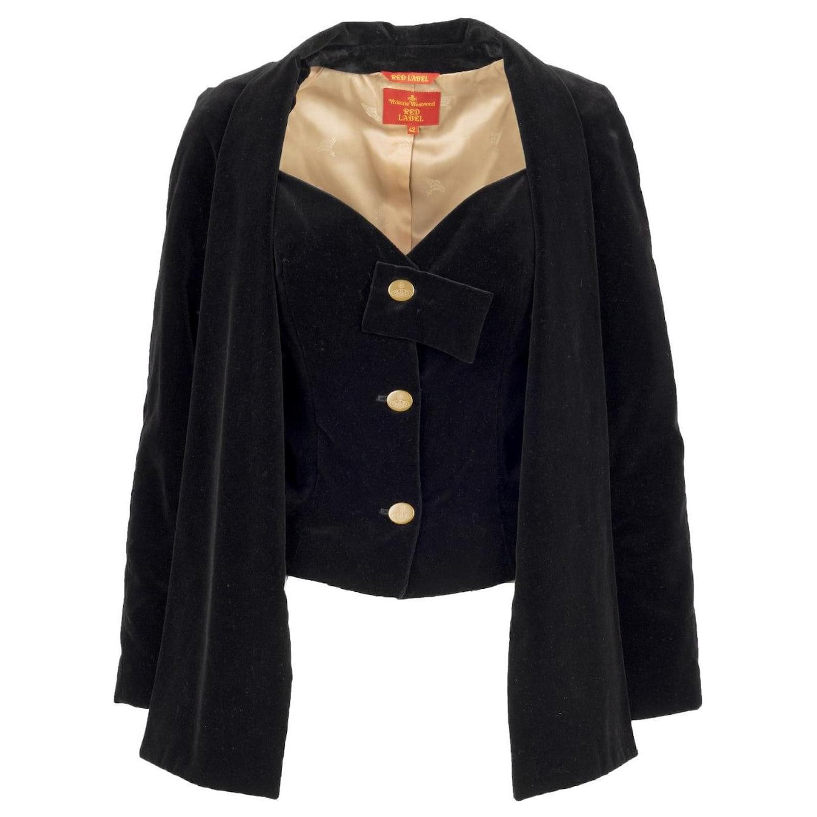 Vivienne Westwood costume en velours noir label rouge Coton ref.751434