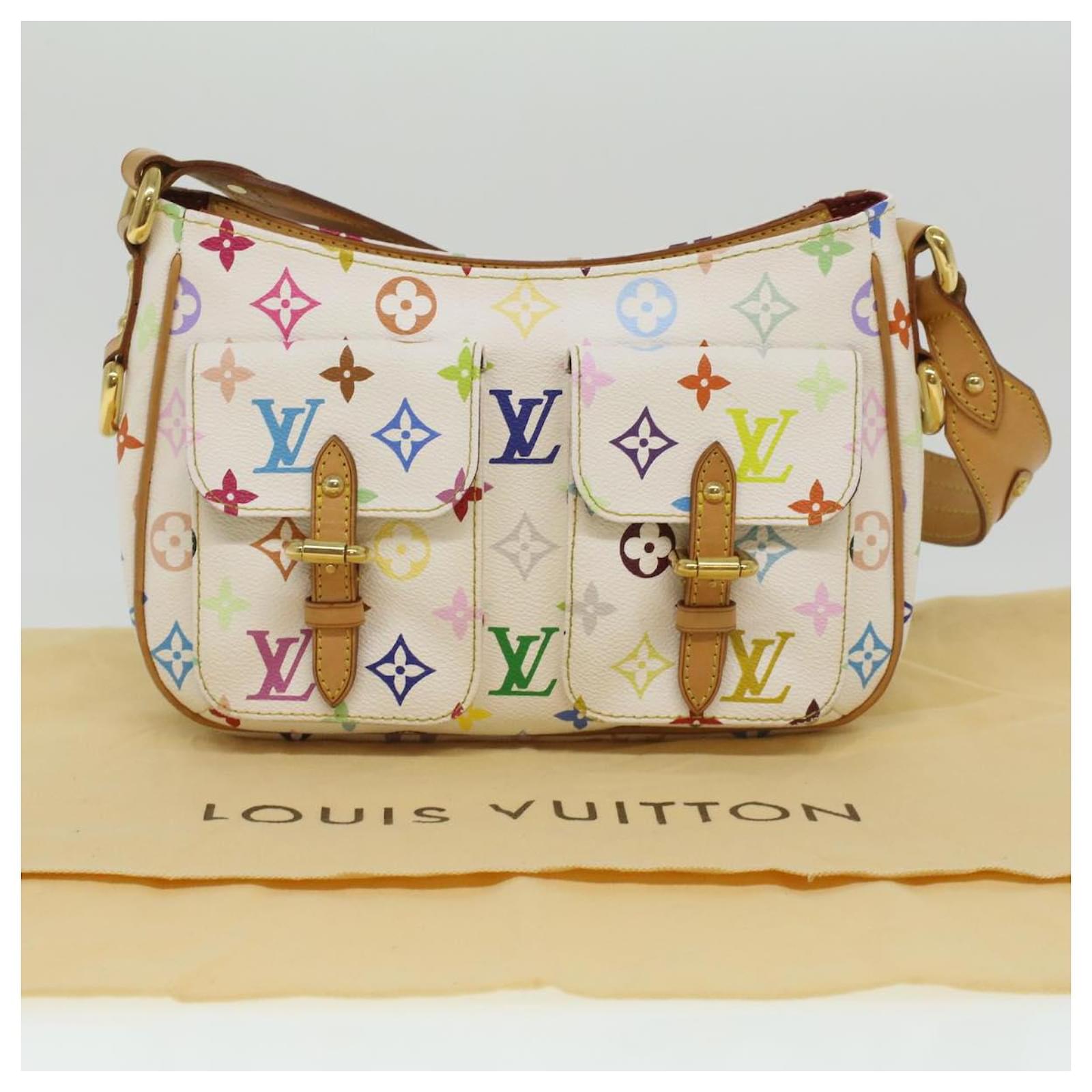 LOUIS VUITTON Monogram Multicolor Lodge PM Shoulder Bag White