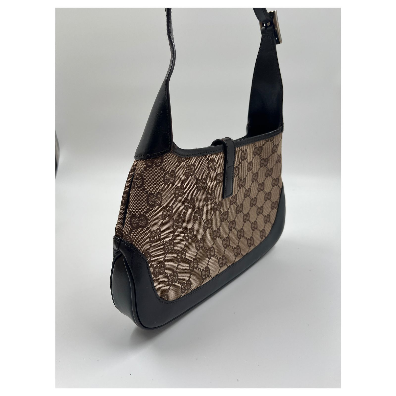 Beige Canvas Gucci Jackie Brown Cloth ref.753208 - Joli Closet