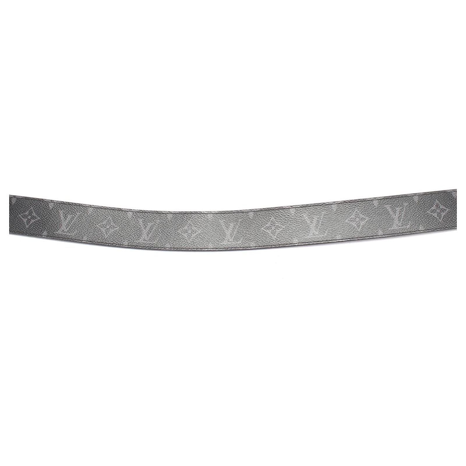 Cintura Louis Vuitton Monogram Eclipse Initiales nera Nero Tela