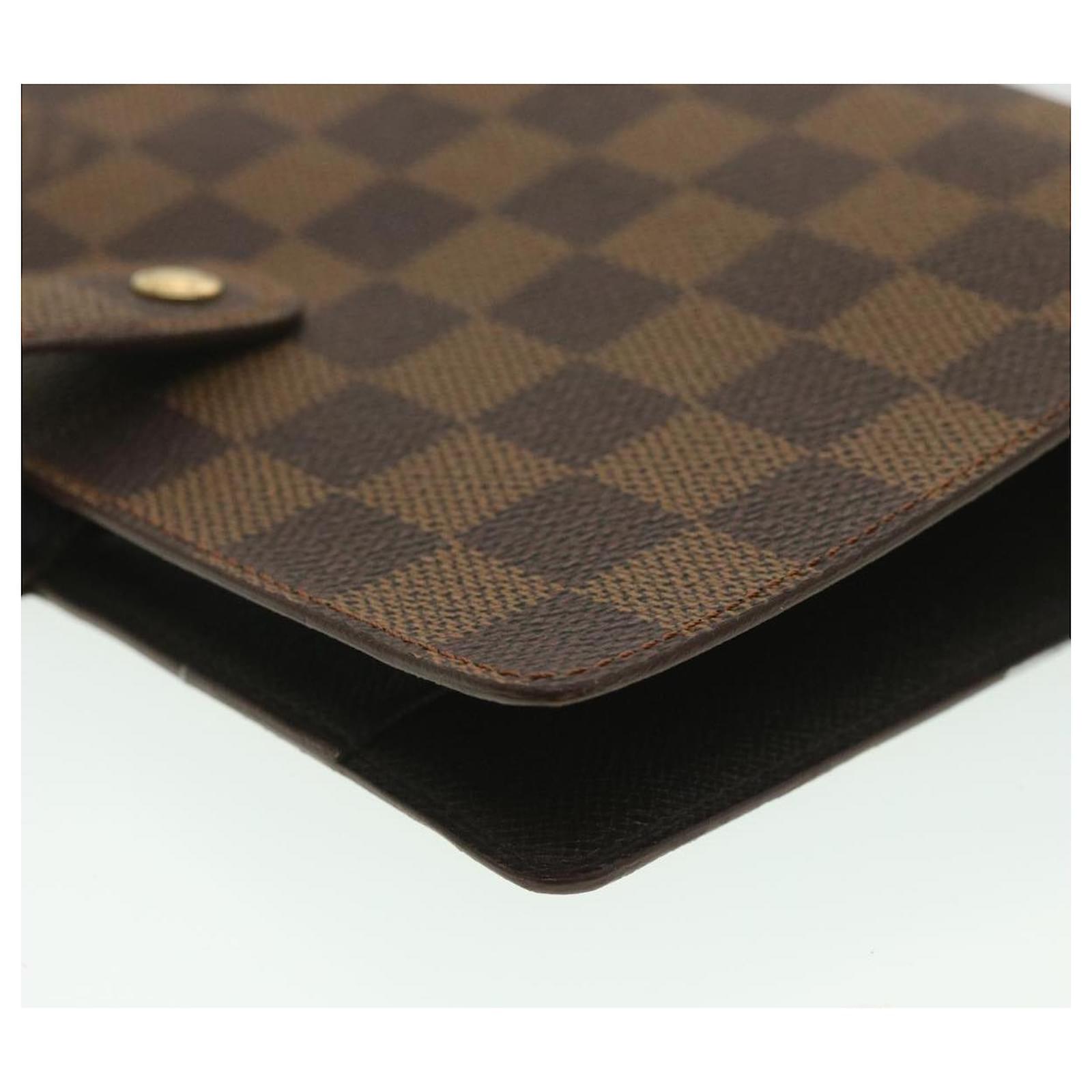 Authentic LOUIS VUITTON Agenda MM Day Planner Cover Damier Ebene R20420  #f14638