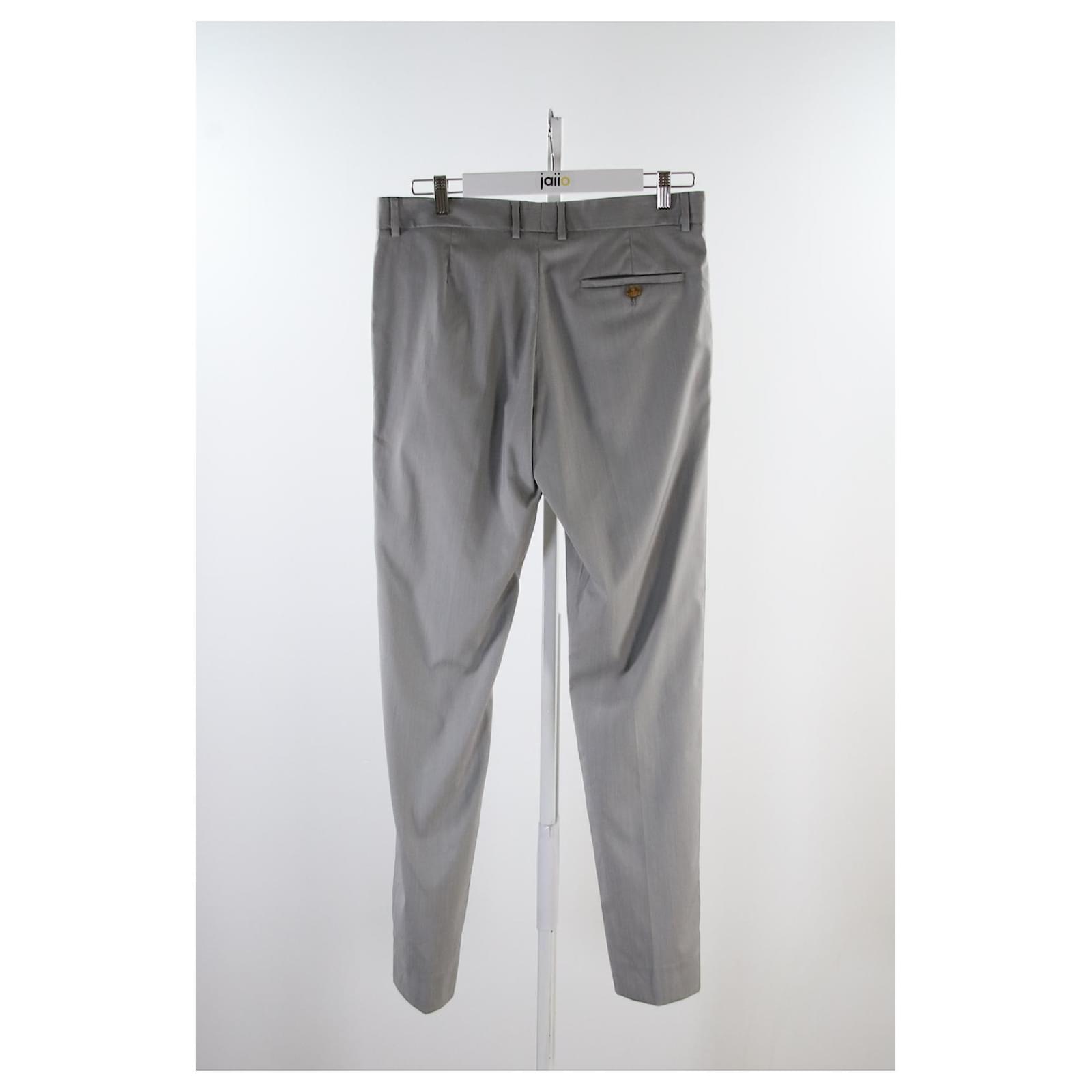 Pantalon Femme Brooks Brothers Laine Gris Taille 4P (petite) Droit