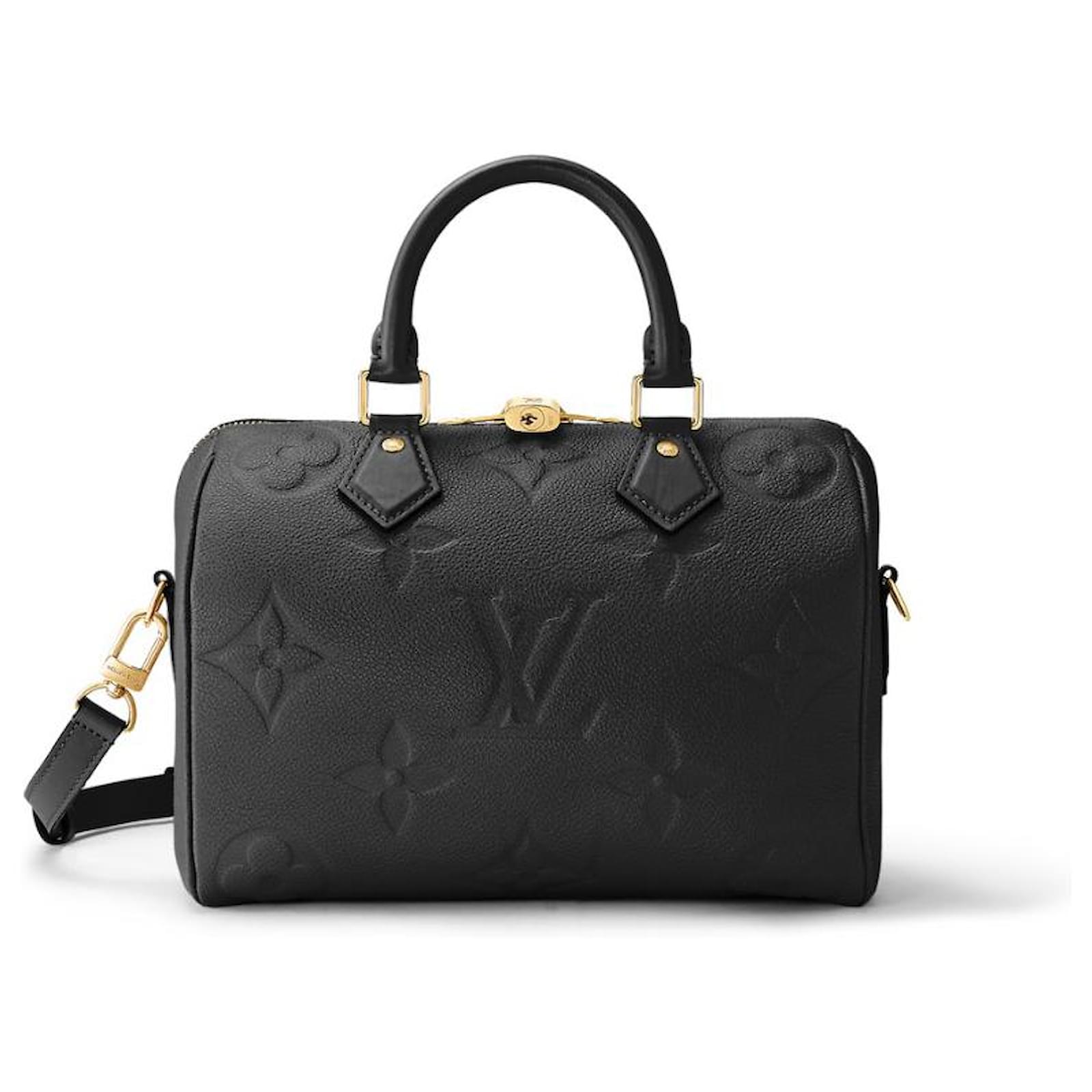 Louis Vuitton LV speedy 25 black leather new ref.755450 Joli Closet