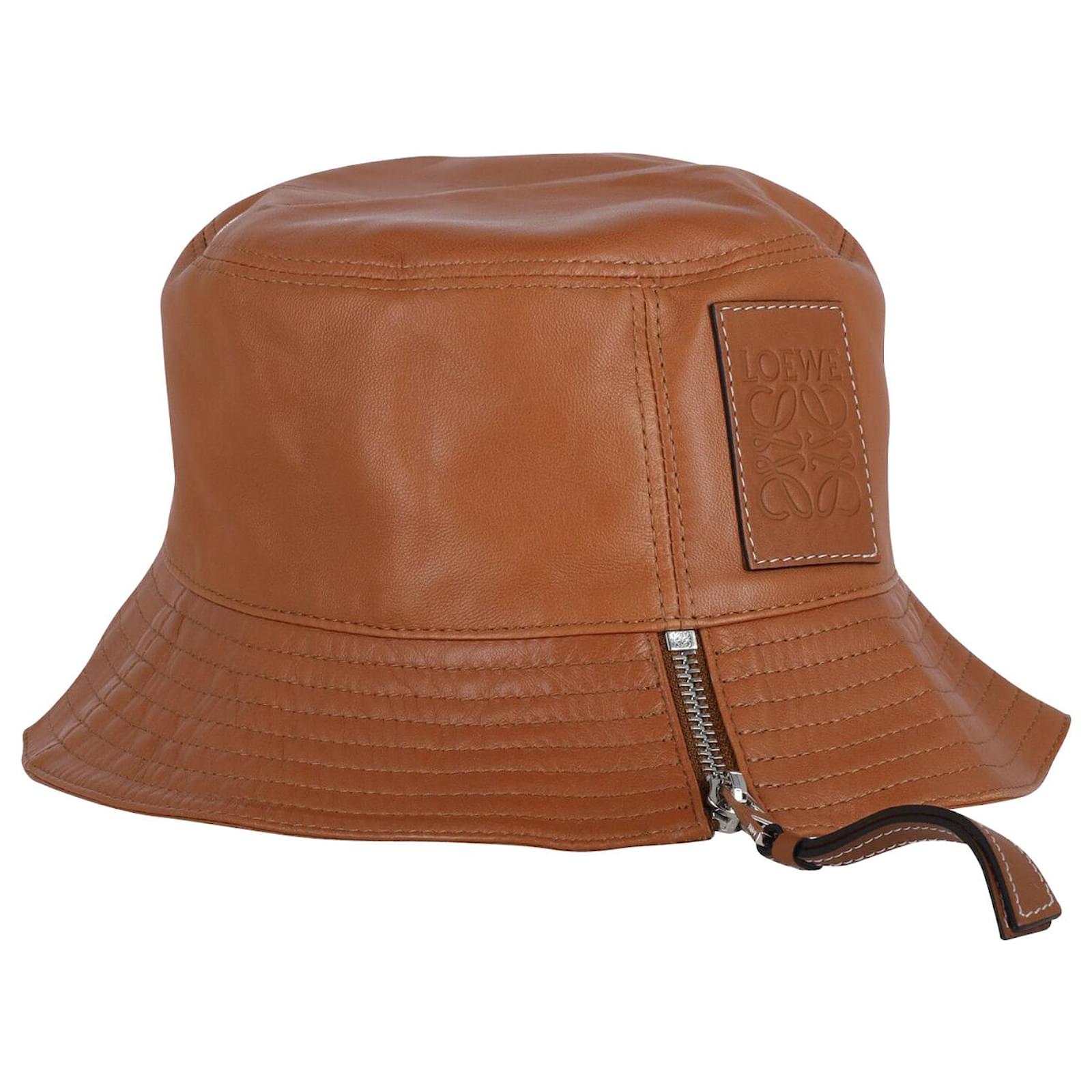 Loewe Tan Leather Fisherman Bucket Hat