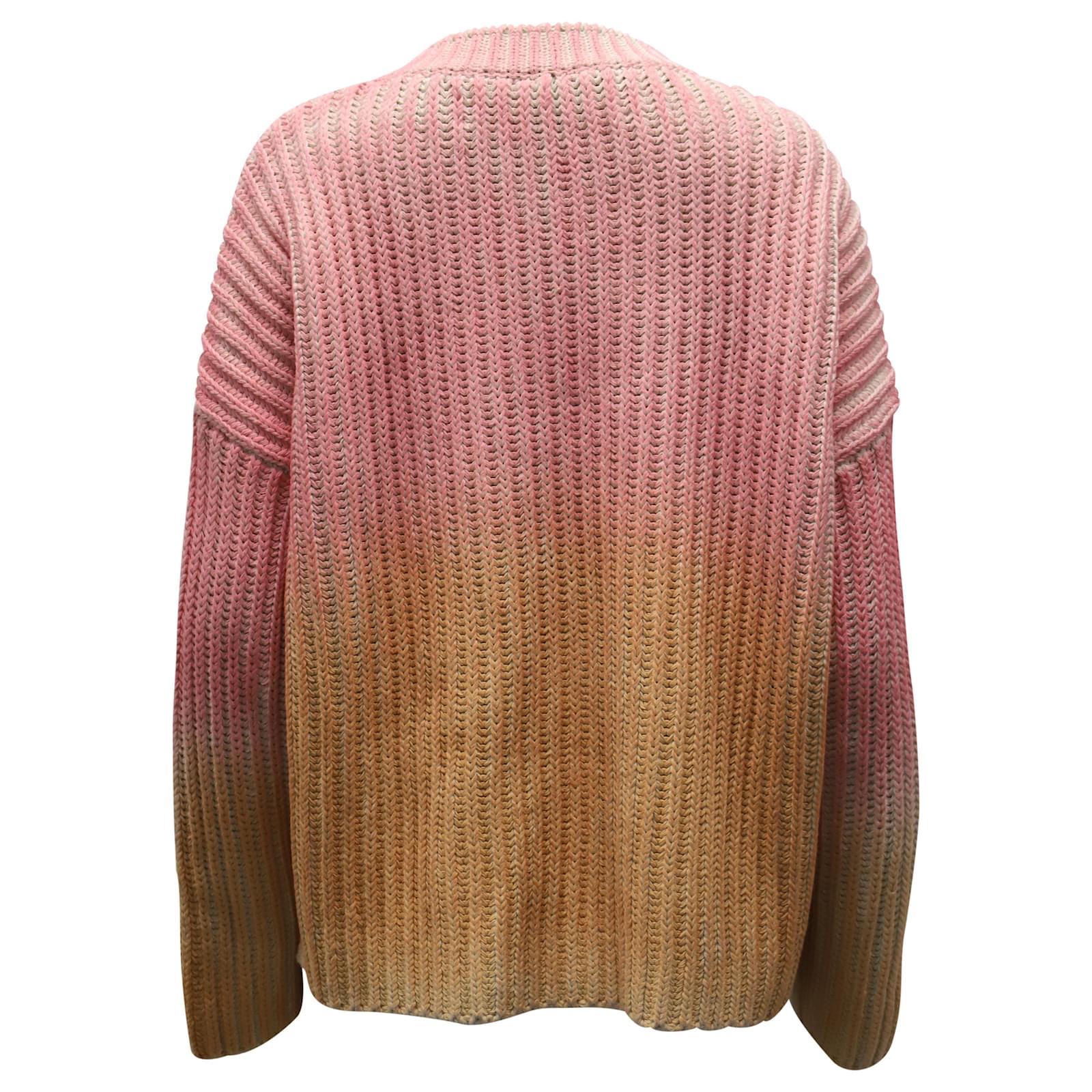 Jacquemus Gradient Chunky Knit Sweater in Pink and Orange