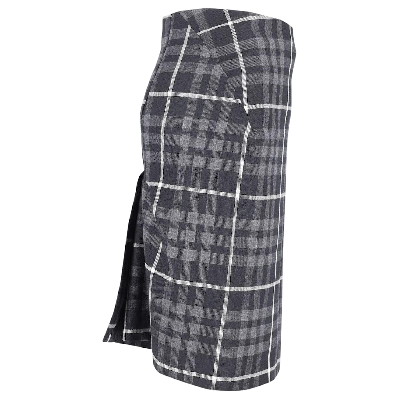 Vivienne Westwood Plaid Pencil Skirt in Grey Wool ref.755976 - Joli Closet