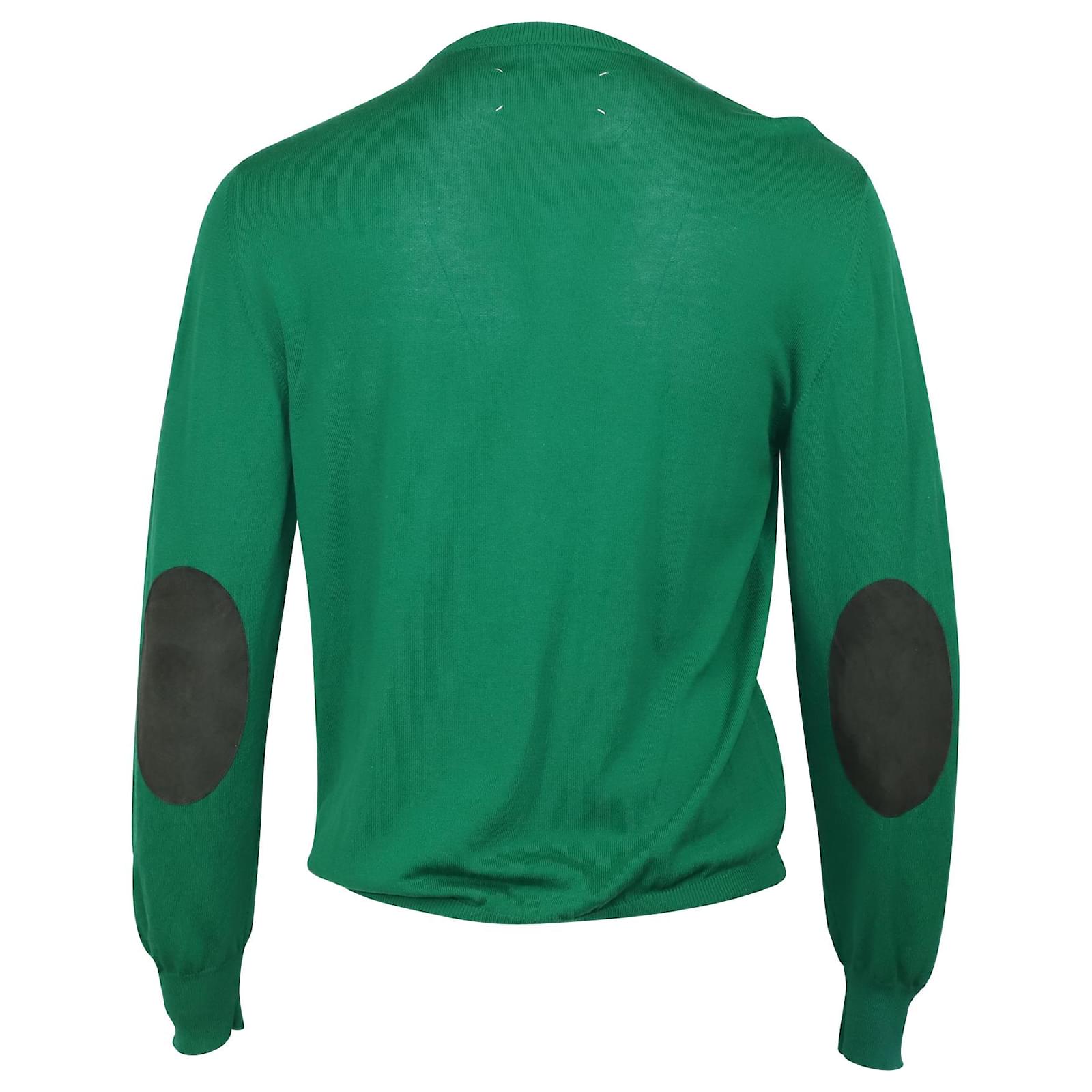 Maison Martin Margiela Elbow-Patch Sweater in Green Cotton ref.756114 -  Joli Closet