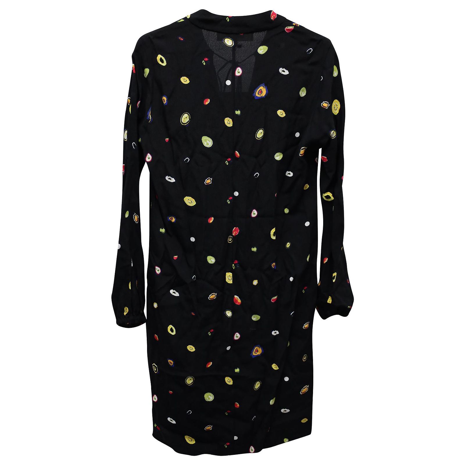 Manteau Manches Cloche Diane Von Furstenberg Taille 6 - Noir Métallisé, Laine, Occasion Très Bon état