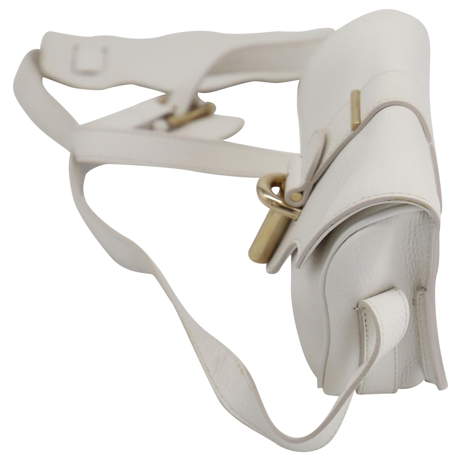 Balenciaga Tube XS Crossbody Bag in White Leather ref.756277