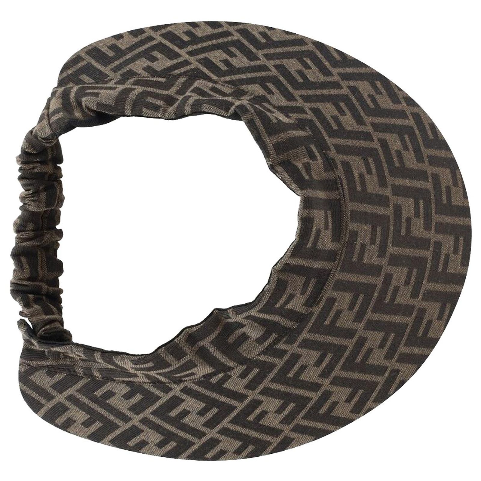 Fendi Monogram Visor Hat in Brown Print Canvas Cloth ref 