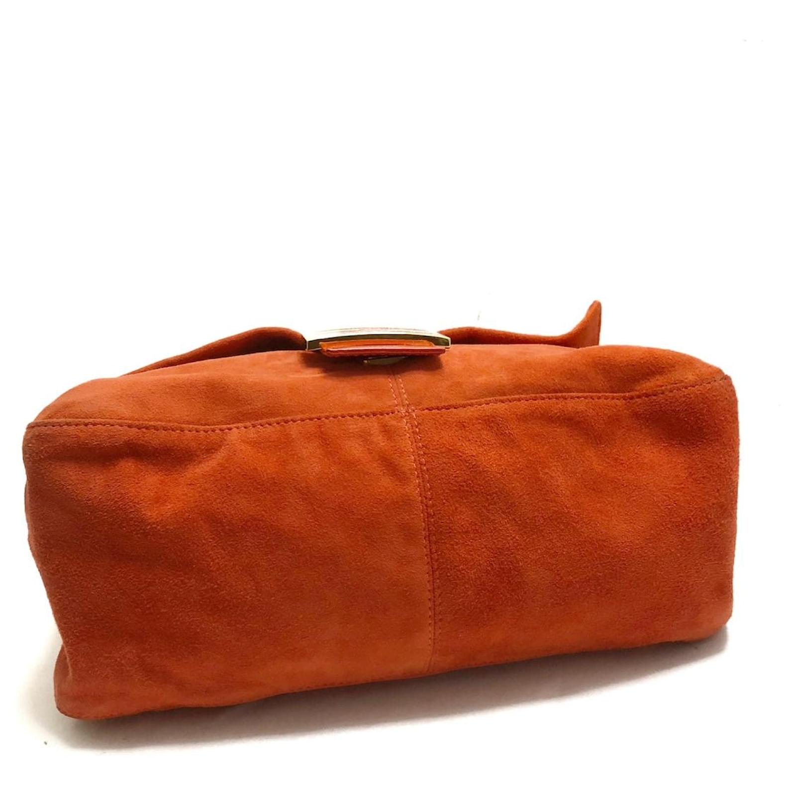 Fendi Mamma Baguette Orange Suede ref.756581 - Joli Closet