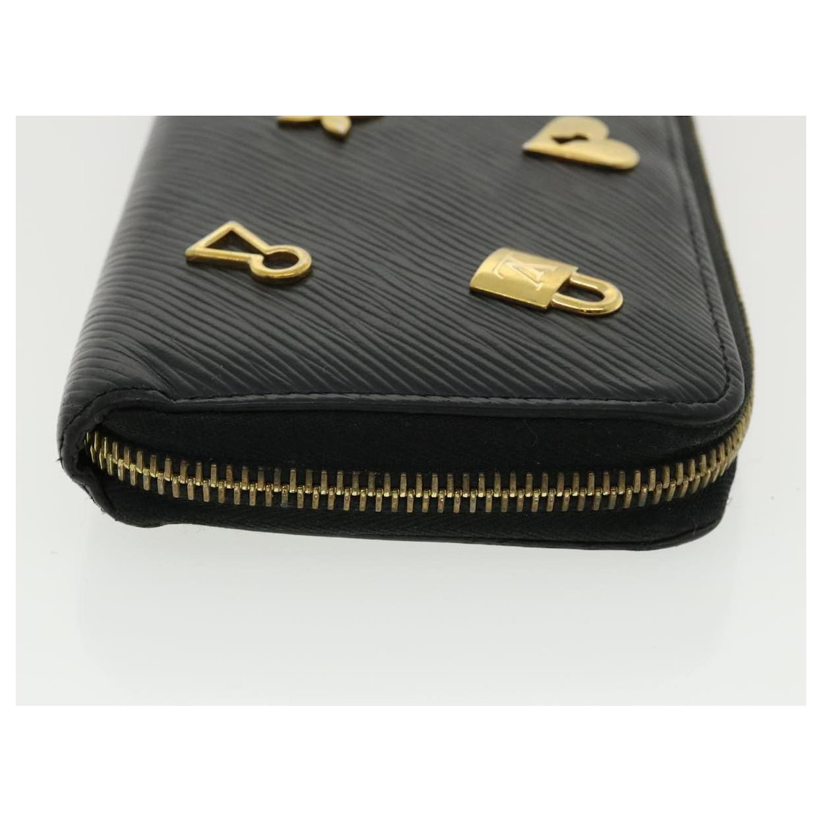 LOUIS VUITTON Epi zippy wallet love lock Long Wallet Black M63991