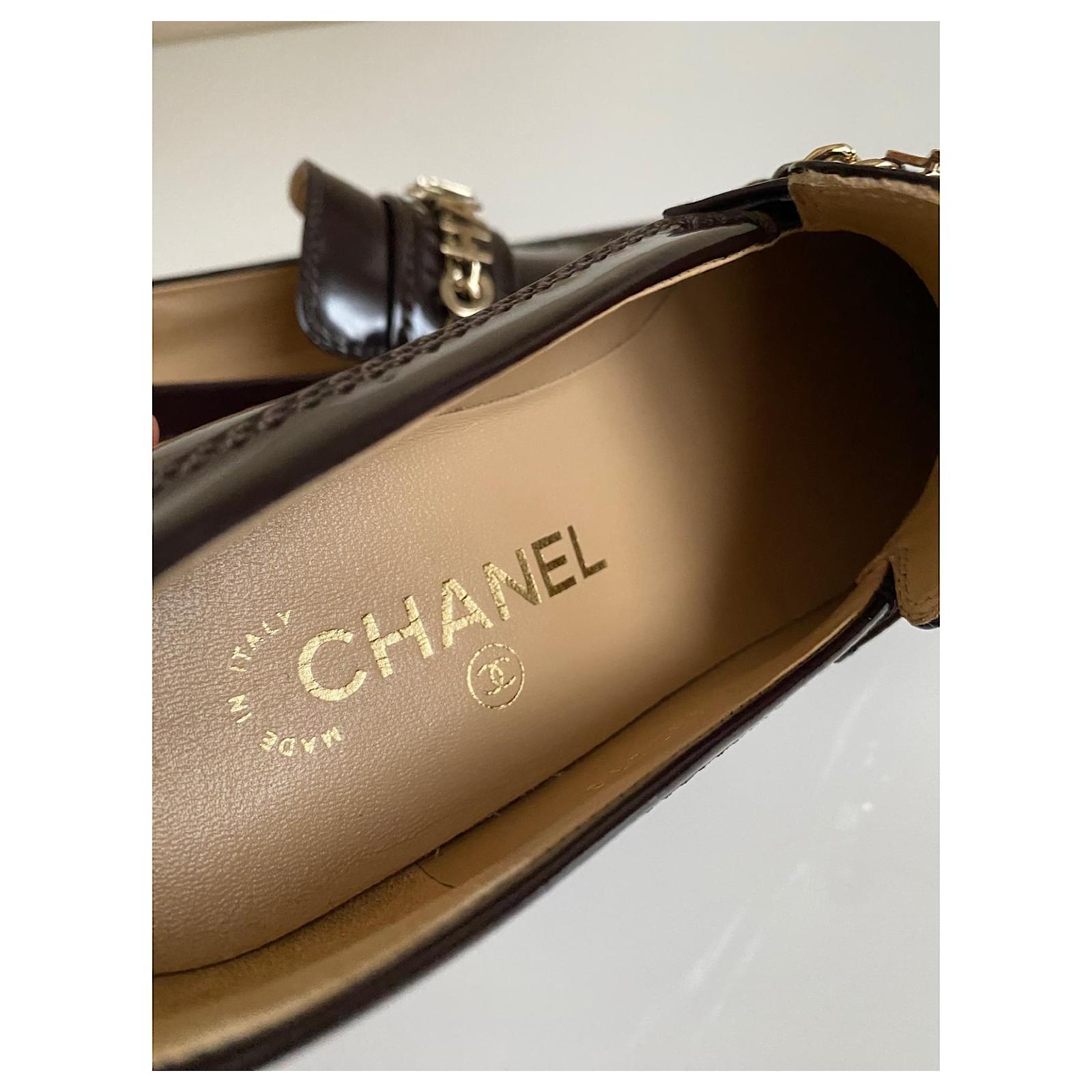 Chanel Patent Leather pink flat loafers ref.88983 - Joli Closet