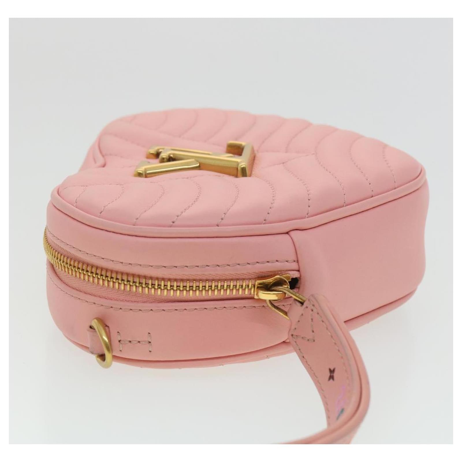 Handbags Louis Vuitton Louis Vuitton New Wave Heart Shoulder Bag Leather Pink M53769 LV Auth 34200a