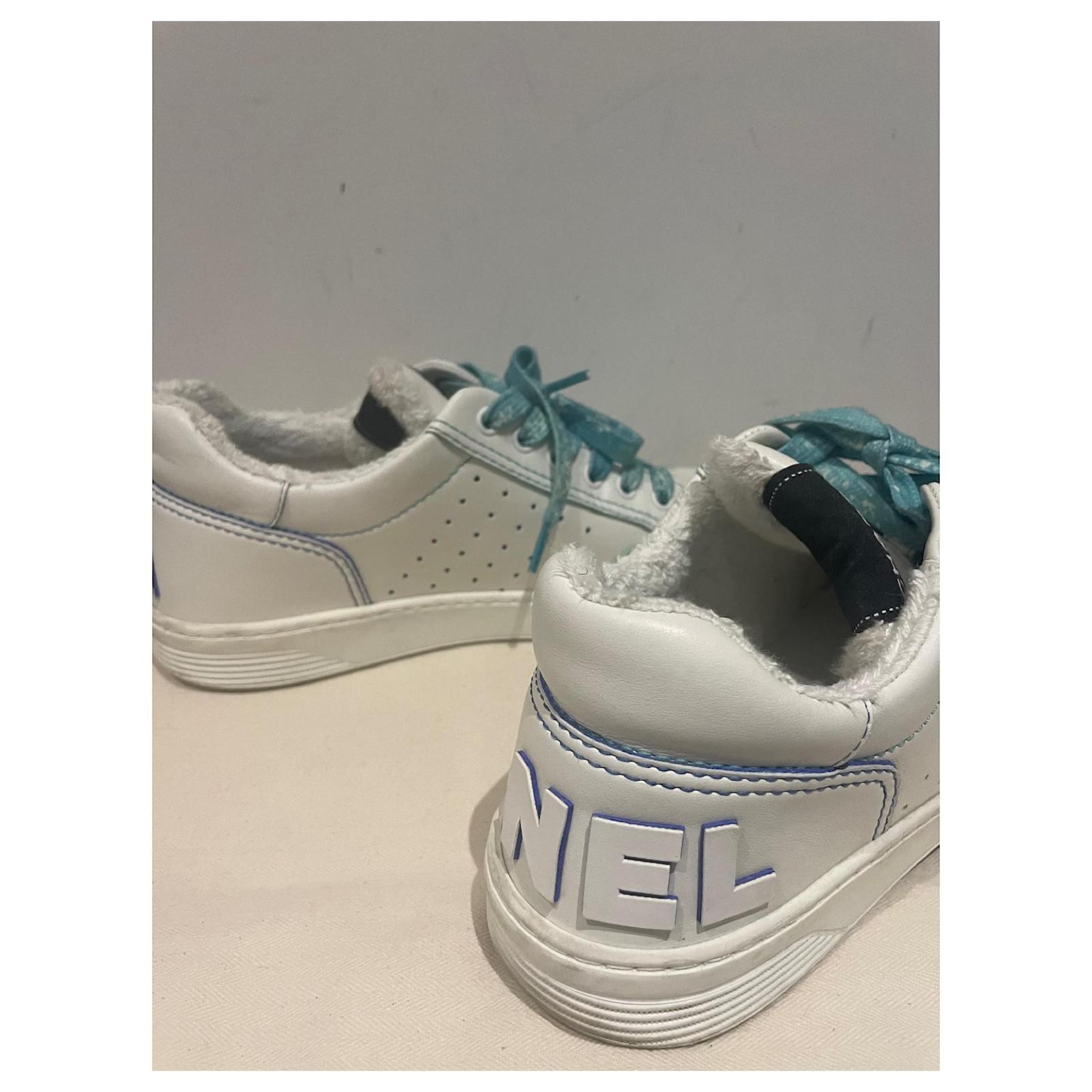 triple white chanel sneakers