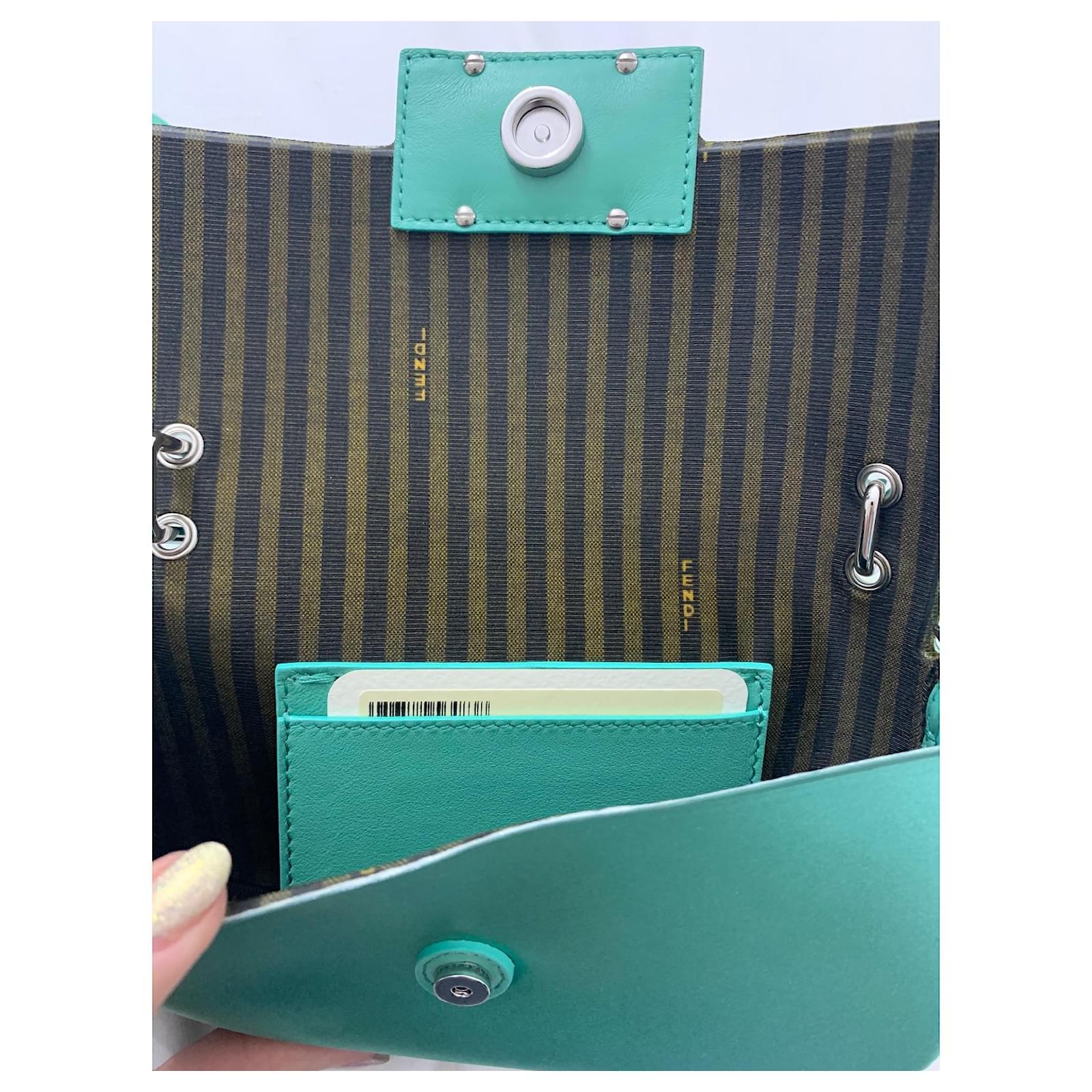 fendi mini baguette Turquoise Silk ref.757671 - Joli Closet
