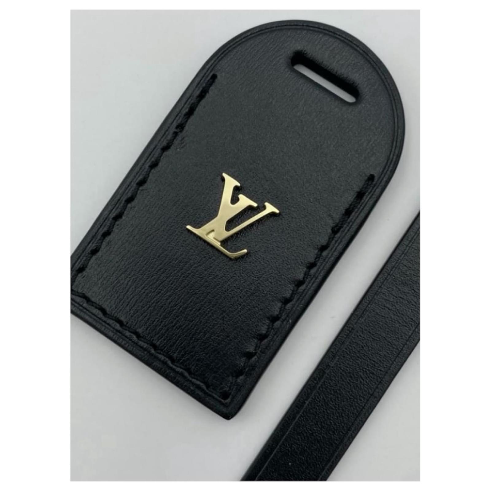 Louis Vuitton Black Leather Luggage Name Tag