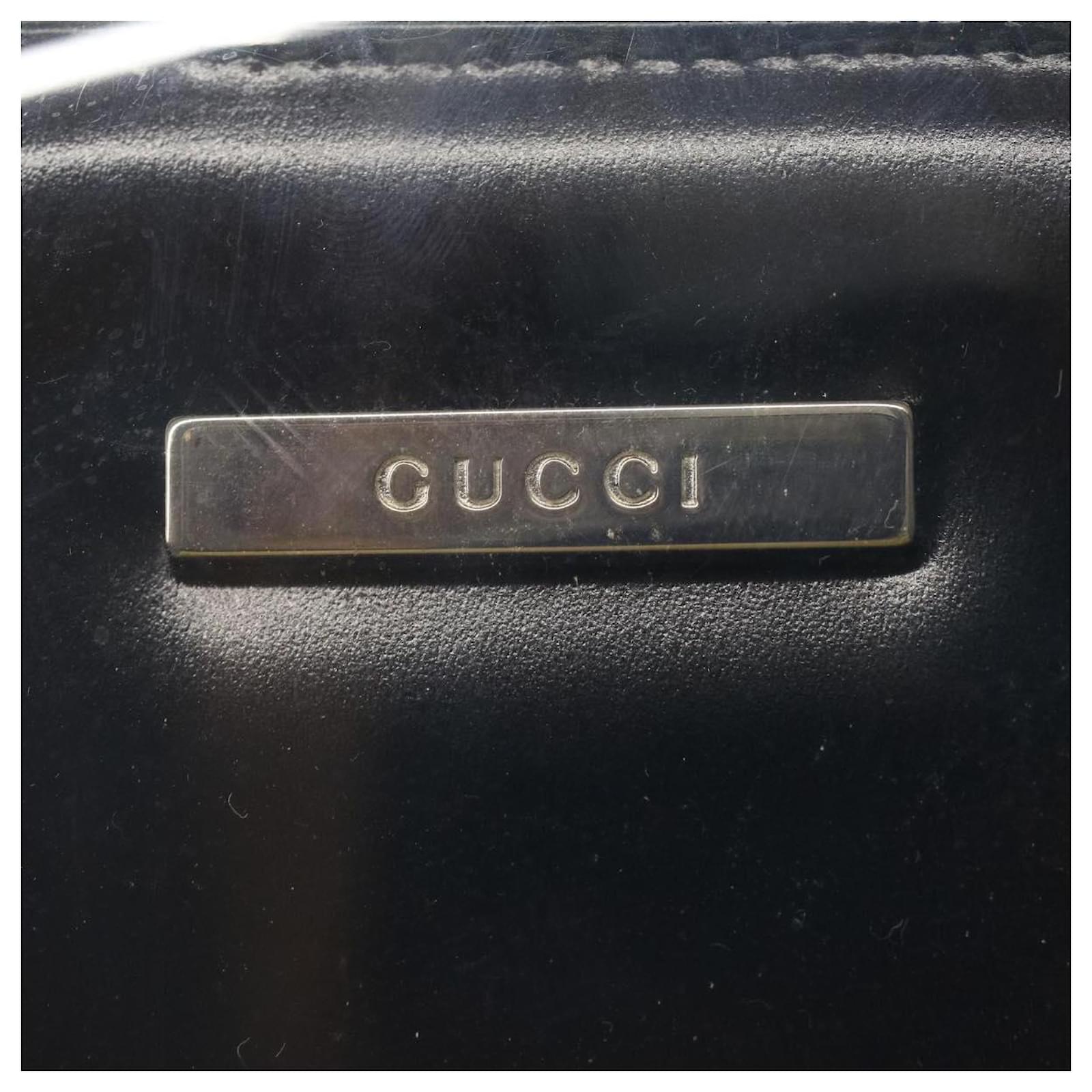 GUCCI Hand Bag Vinyl Clear Black 000-2058-0548-5 Auth FM1962 ref