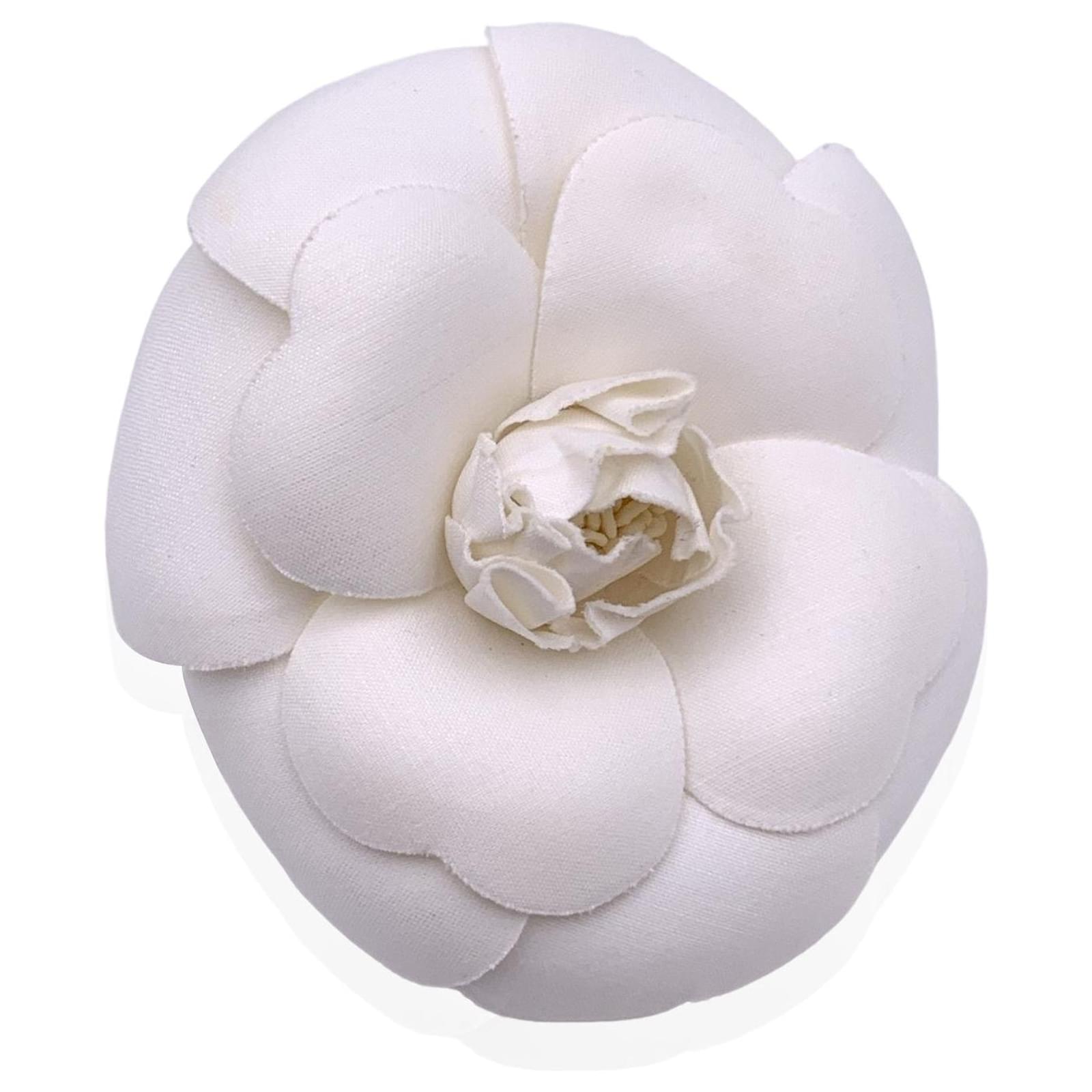 Vintage White Camelia Flower Camellia Brooch Pin