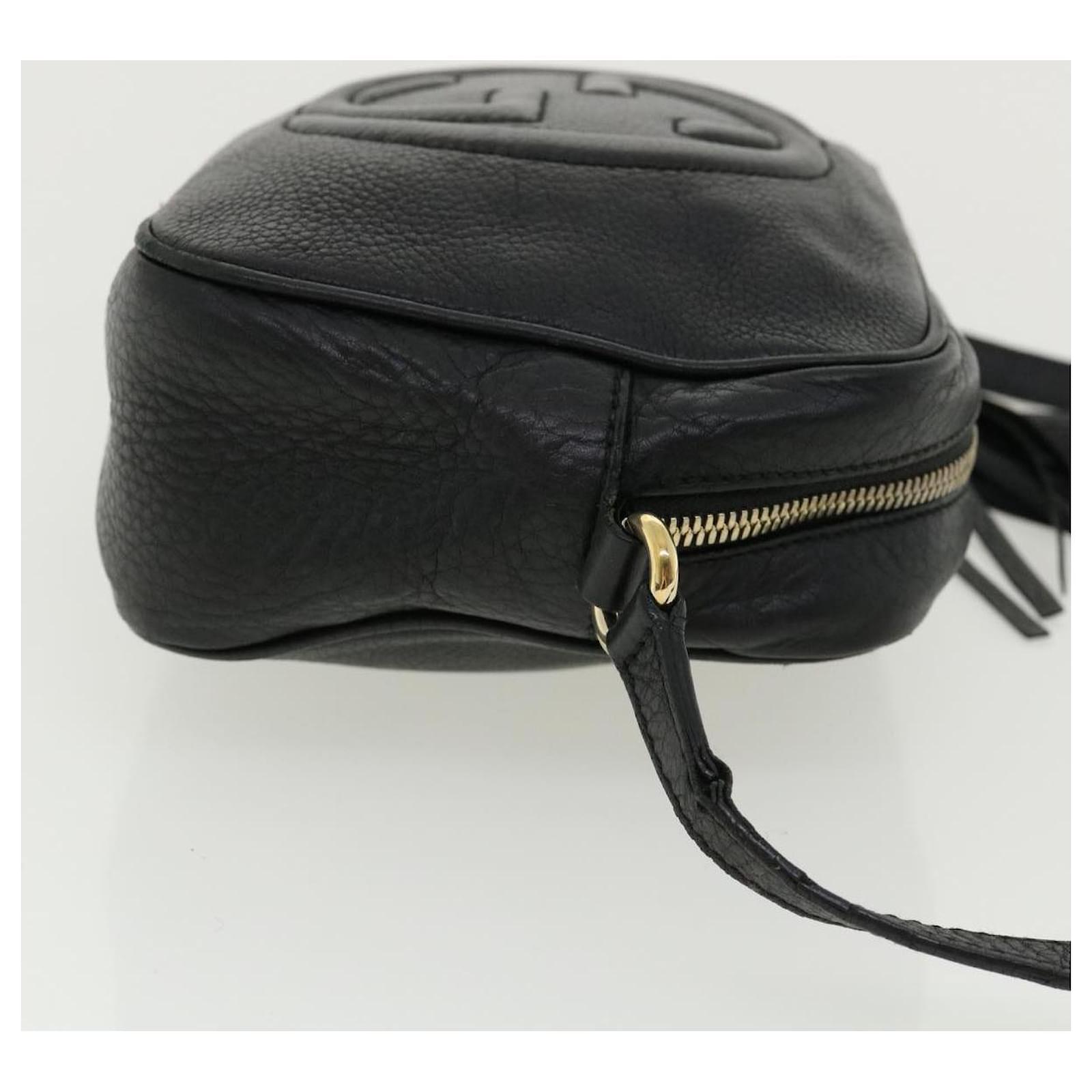 GUCCI Soho Shoulder Bag Leather Black 308364 auth 34091 ref.761937