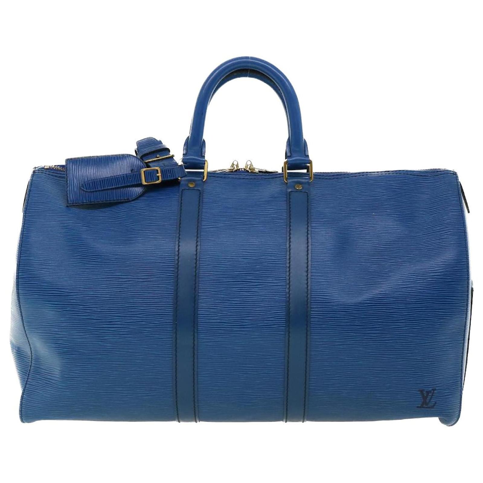 LOUIS VUITTON Boston bag M42975 Keepall 45 Epi Leather blue mens