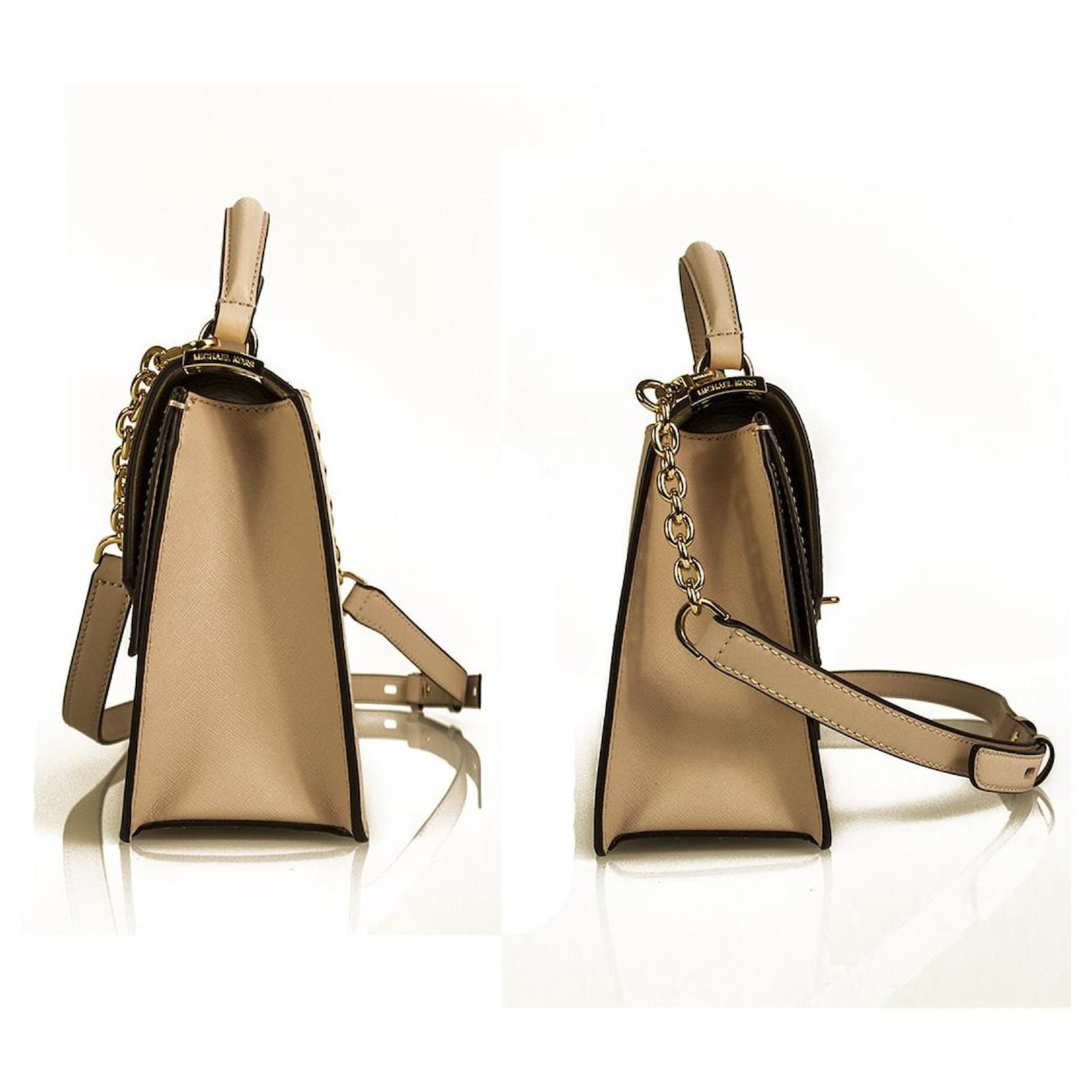 Michael Kors Greenwich Pink Leather Top Handle Crossbody Handbag