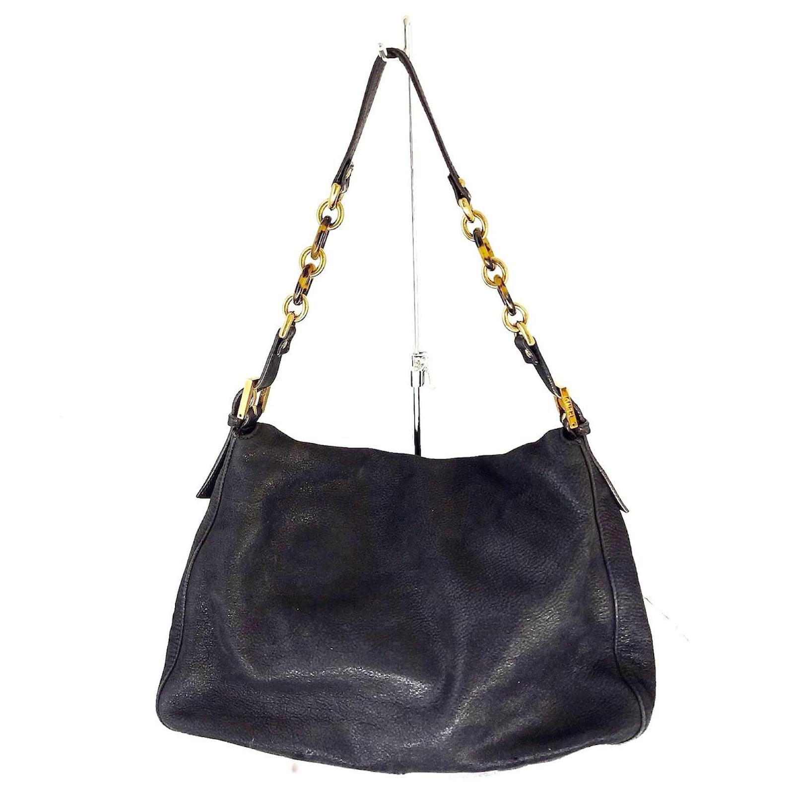 Fendi Mamma Baguette Black Leather ref.763132 - Joli Closet