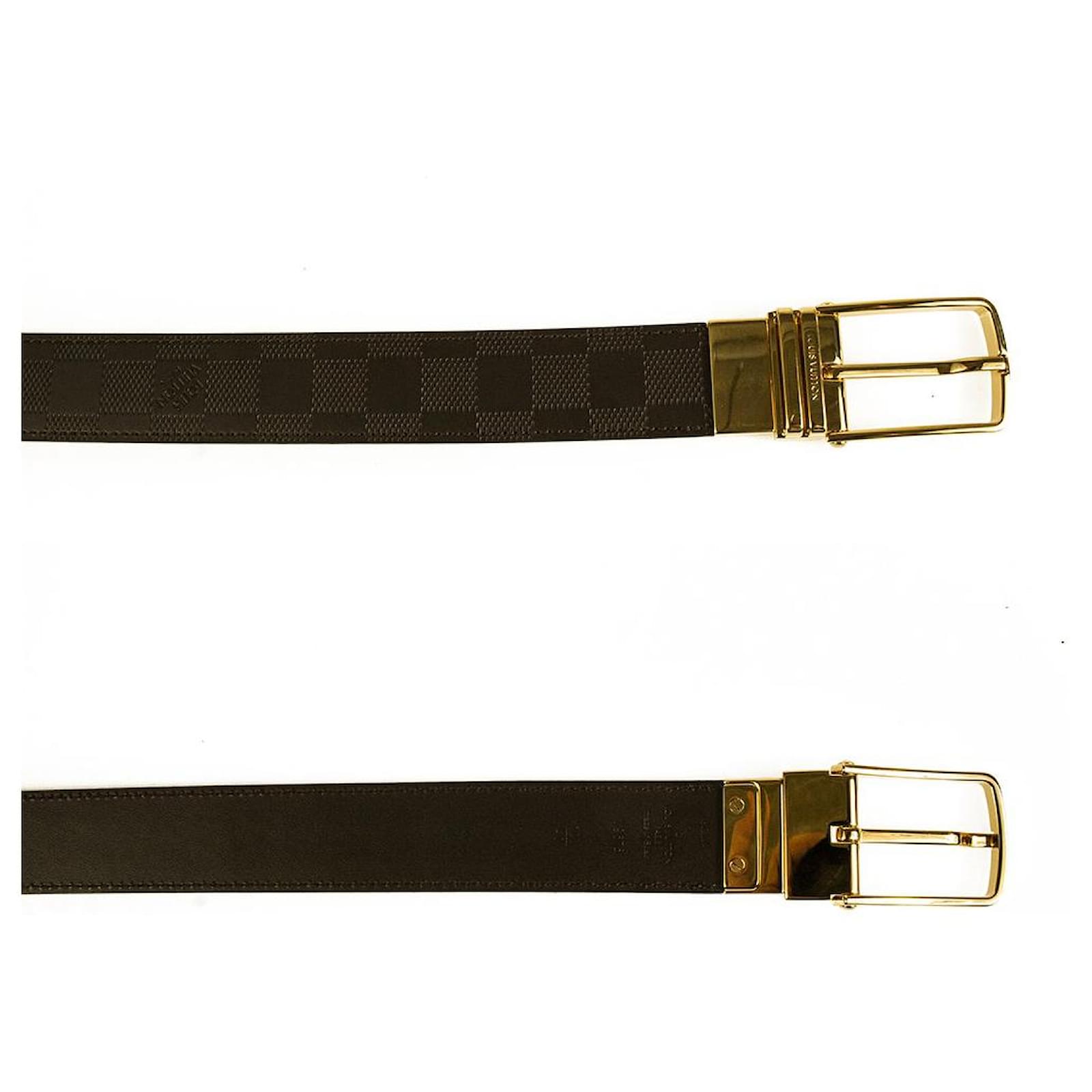 Louis Vuitton Damier Embossed Leather Buckle Belt