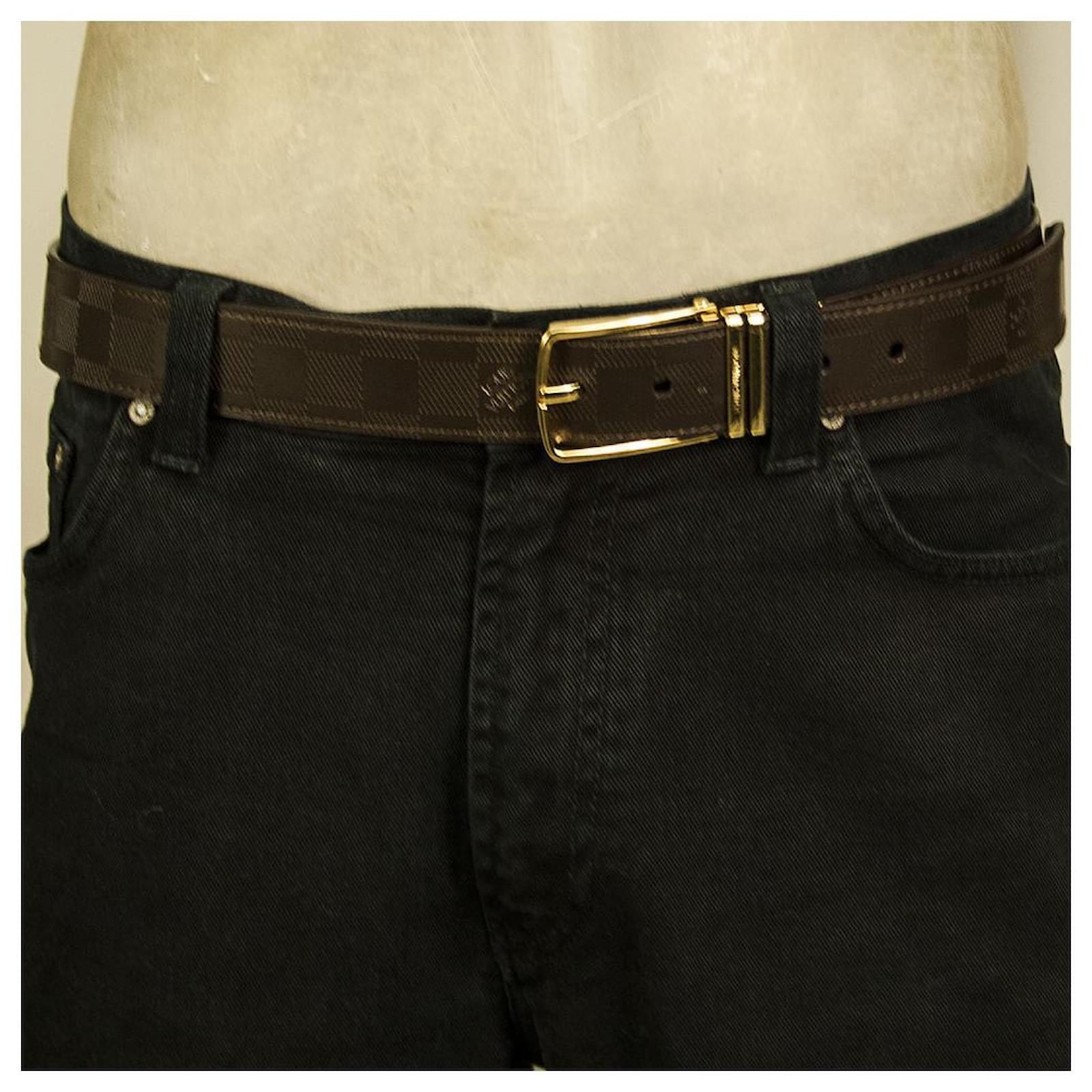 Louis Vuitton Brown Embossed Boston Damier Men's Leather Infini Belt M9675  sz 40 ref.763165 - Joli Closet