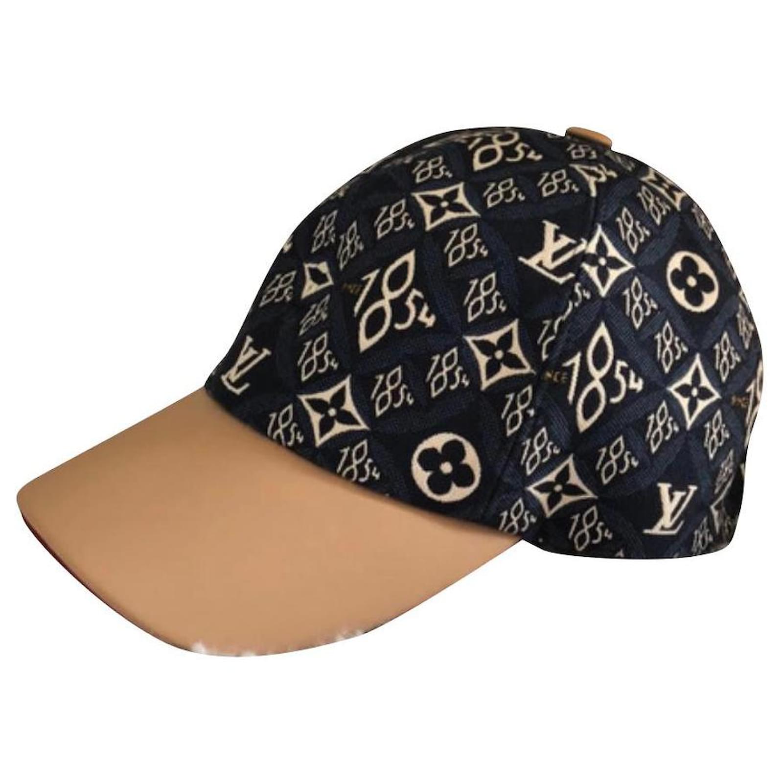 Louis Vuitton Limited edition1854 LV Baseball Cap Blue Beige Leather