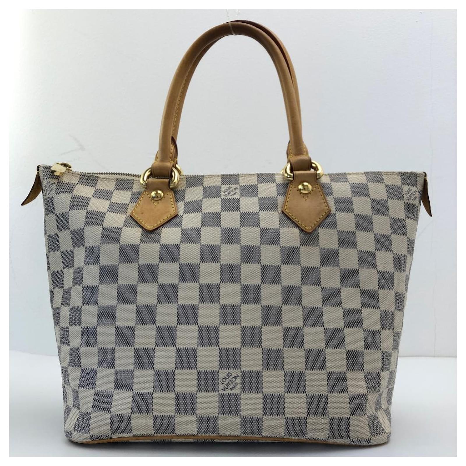 Louis Vuitton Damier Azur Saleya PM Handbag Tote Bag N51186 White