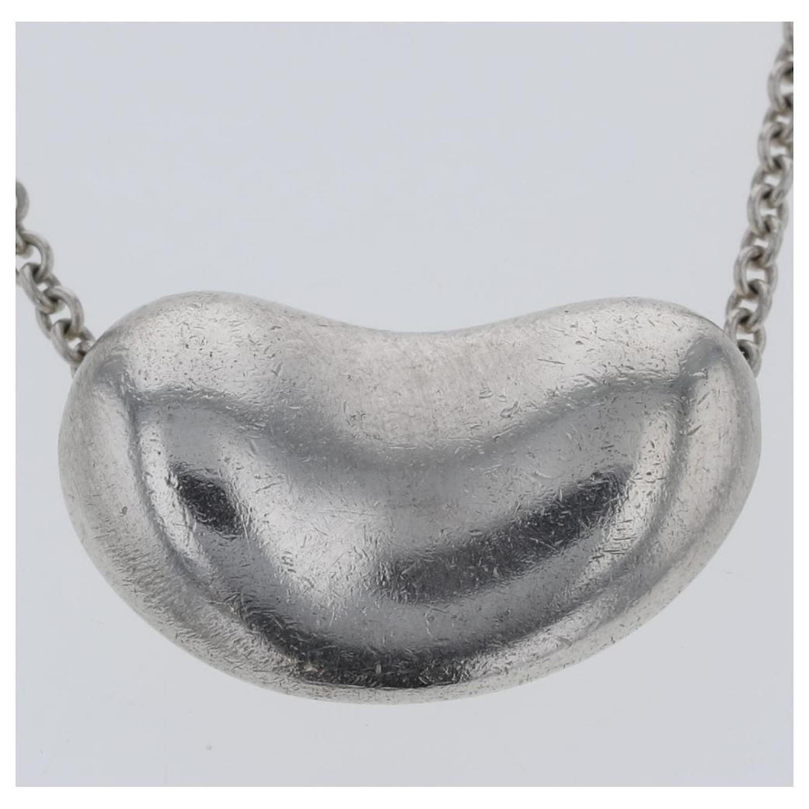 Tiffany & Co Elsa Peretti Bean Necklace Silvery Silver Metal ref