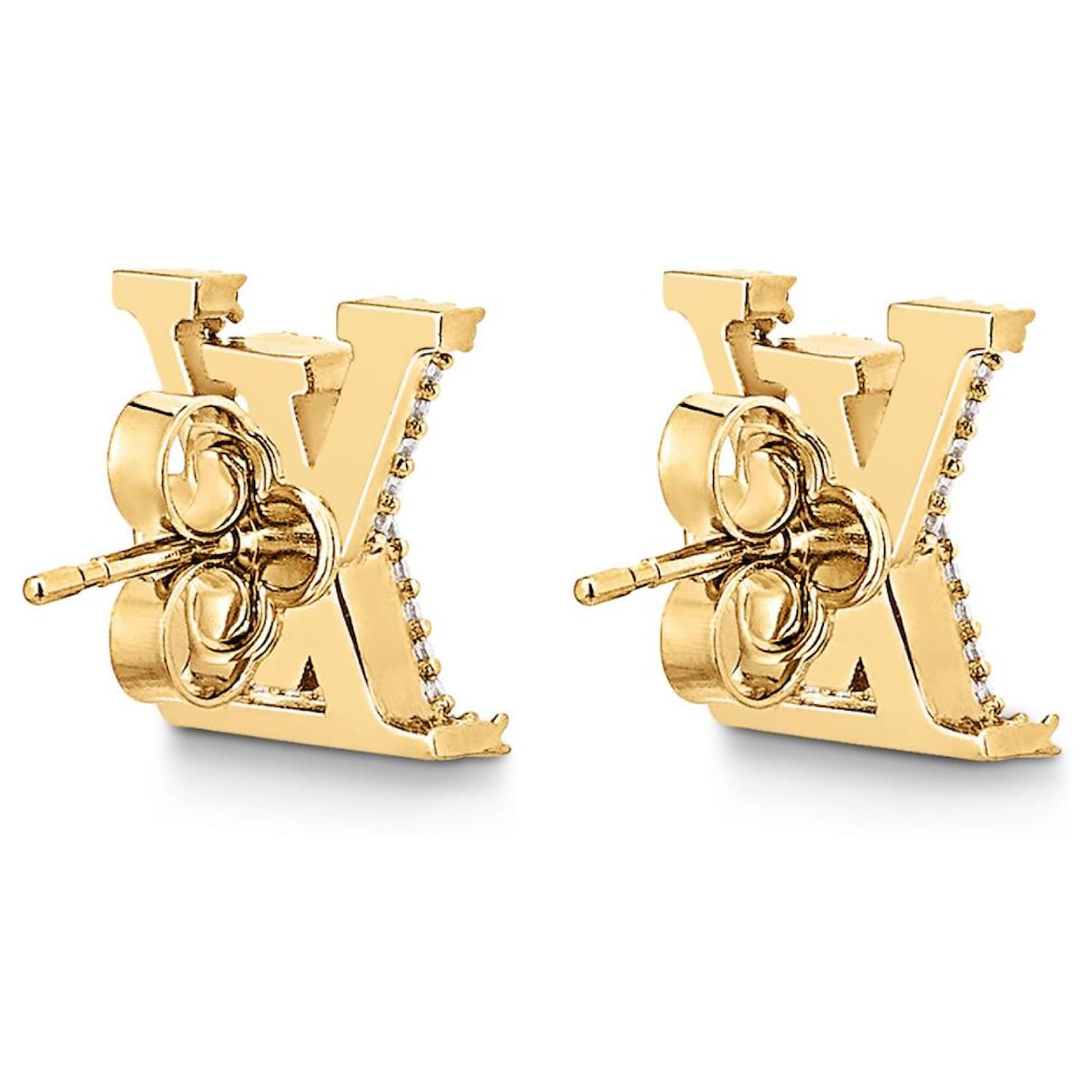 Louis Vuitton LV Iconic Earrings Gold Metal