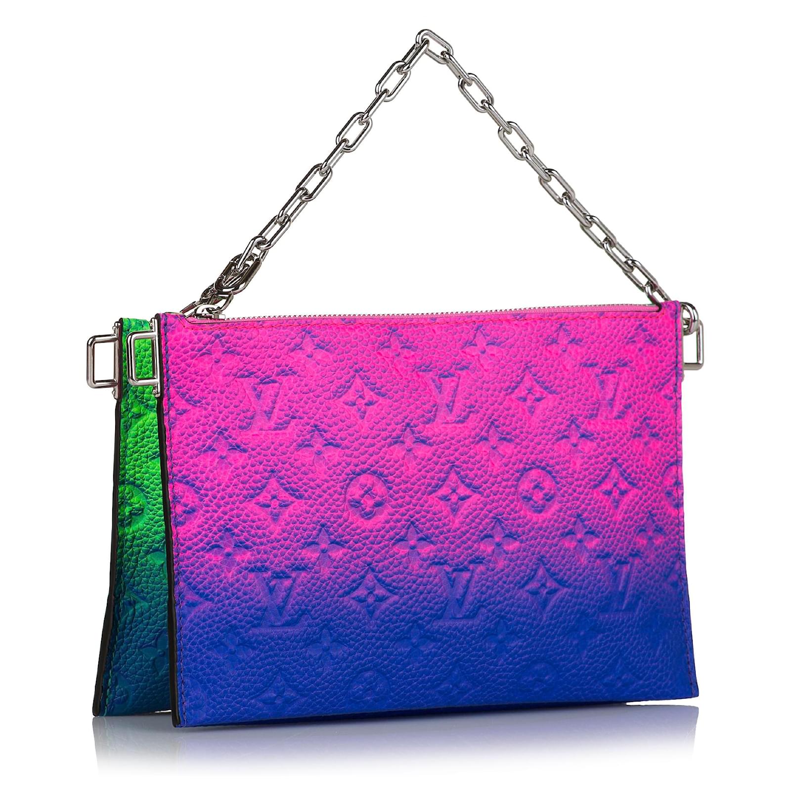 Louis Vuitton Virgil Abloh Blue And Pink Monogram Illusion Leather