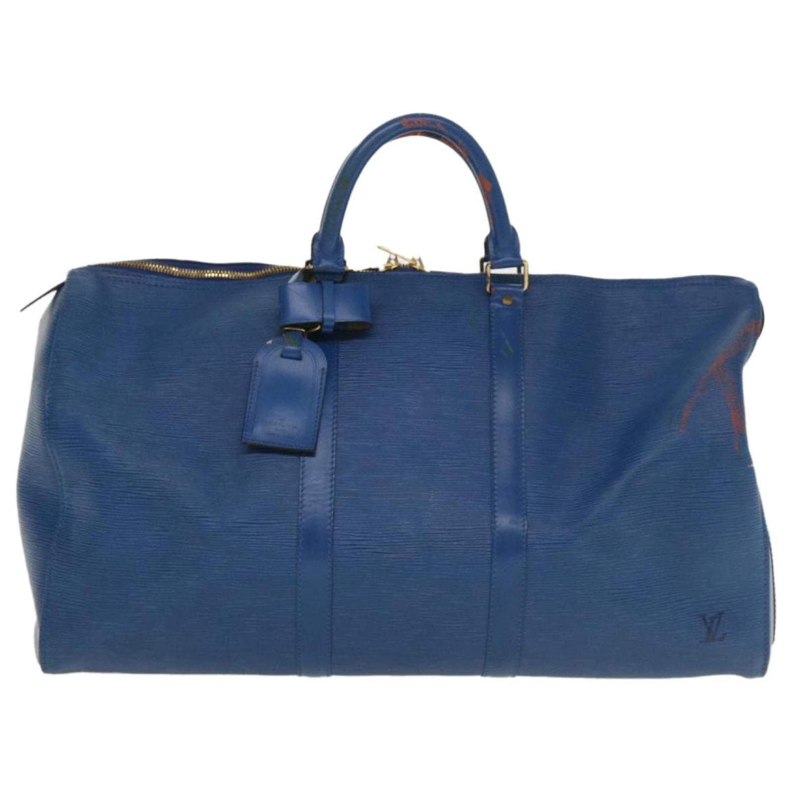 LOUIS VUITTON Boston bag M42965 Keepall50 Epi Leather blue unisex