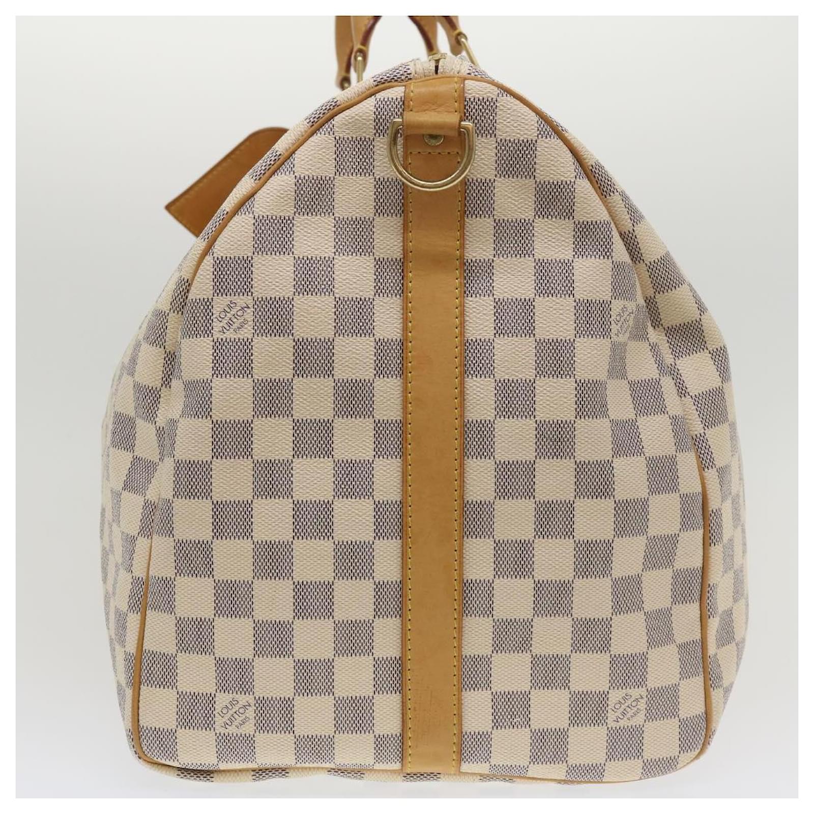 LOUIS VUITTON Damier Azur Keepall Bandouliere 55 Boston Bag N41429 Auth  jk3019 ref.769105 - Joli Closet