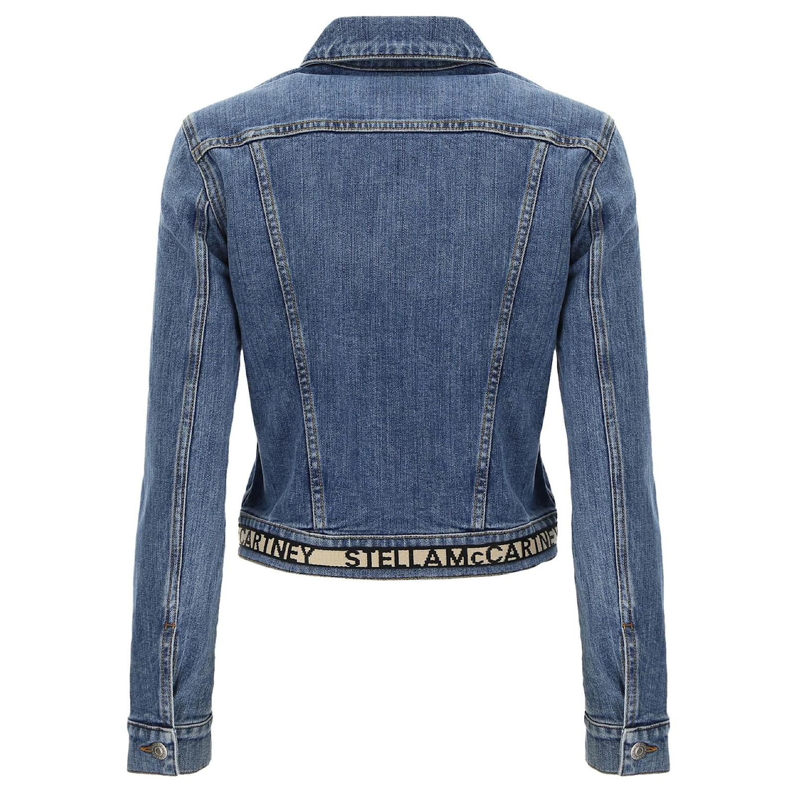 Stella Mc Cartney Stella McCartney Logo Cropped Denim Jacket