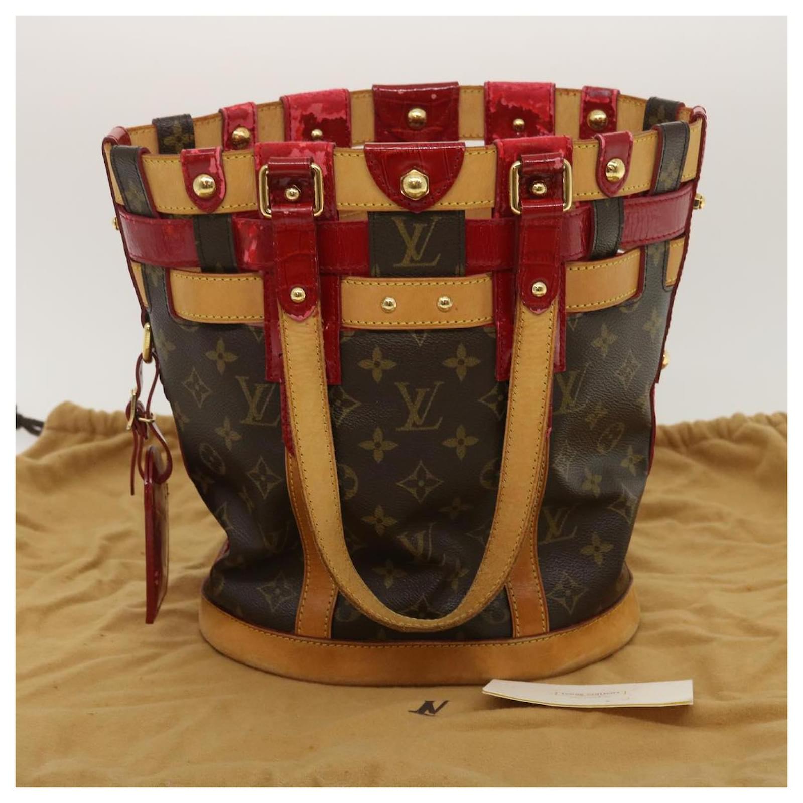Louis Vuitton Monogram Multicolor Bucket Frange Tote Bag Black M40110