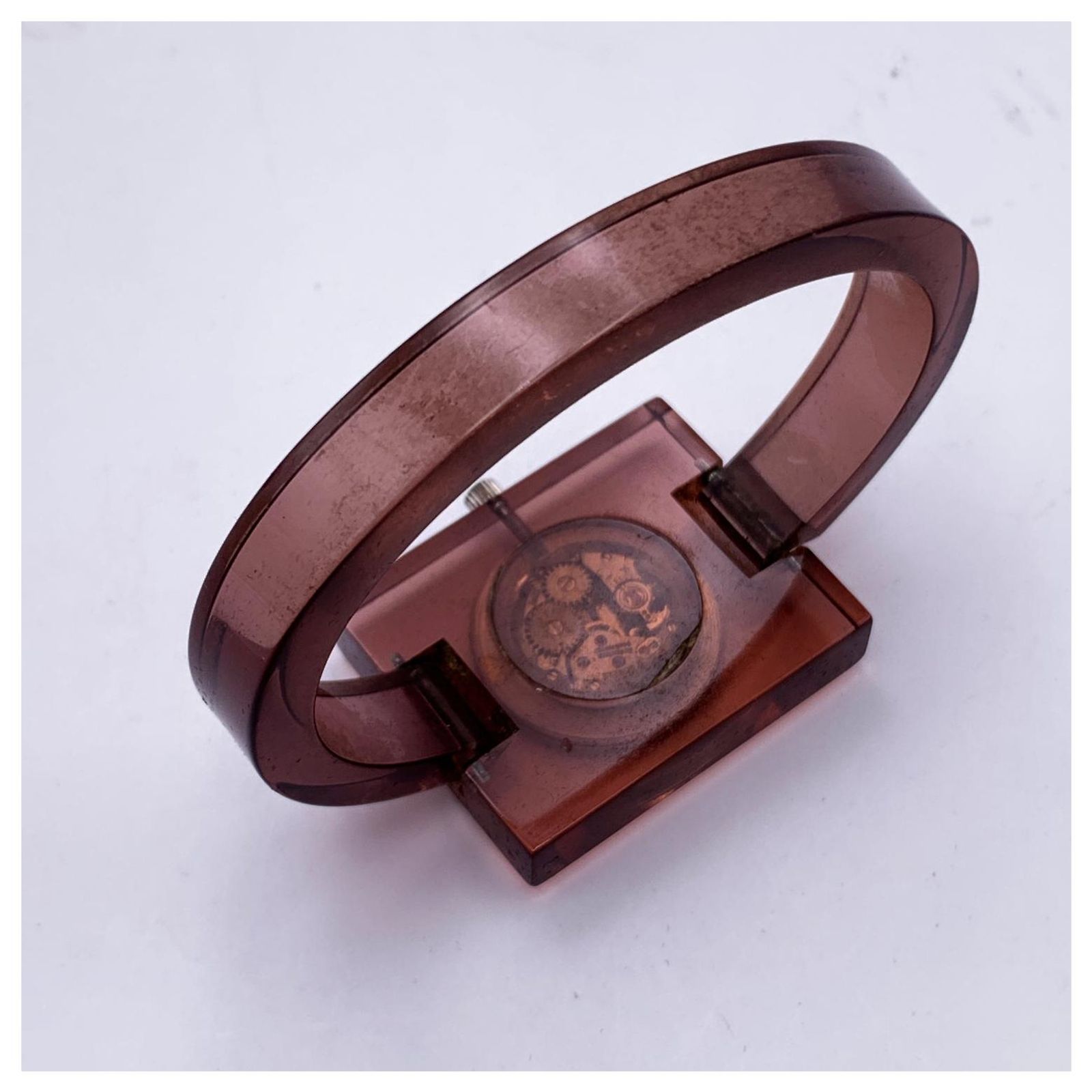 Gucci Vintage Manual Wind Retro Plexi Wrist Bangle Rare Watch RARE VINTAGE GUCCI 1500 Series Gold-plated Bangle Horsebit  main image 2