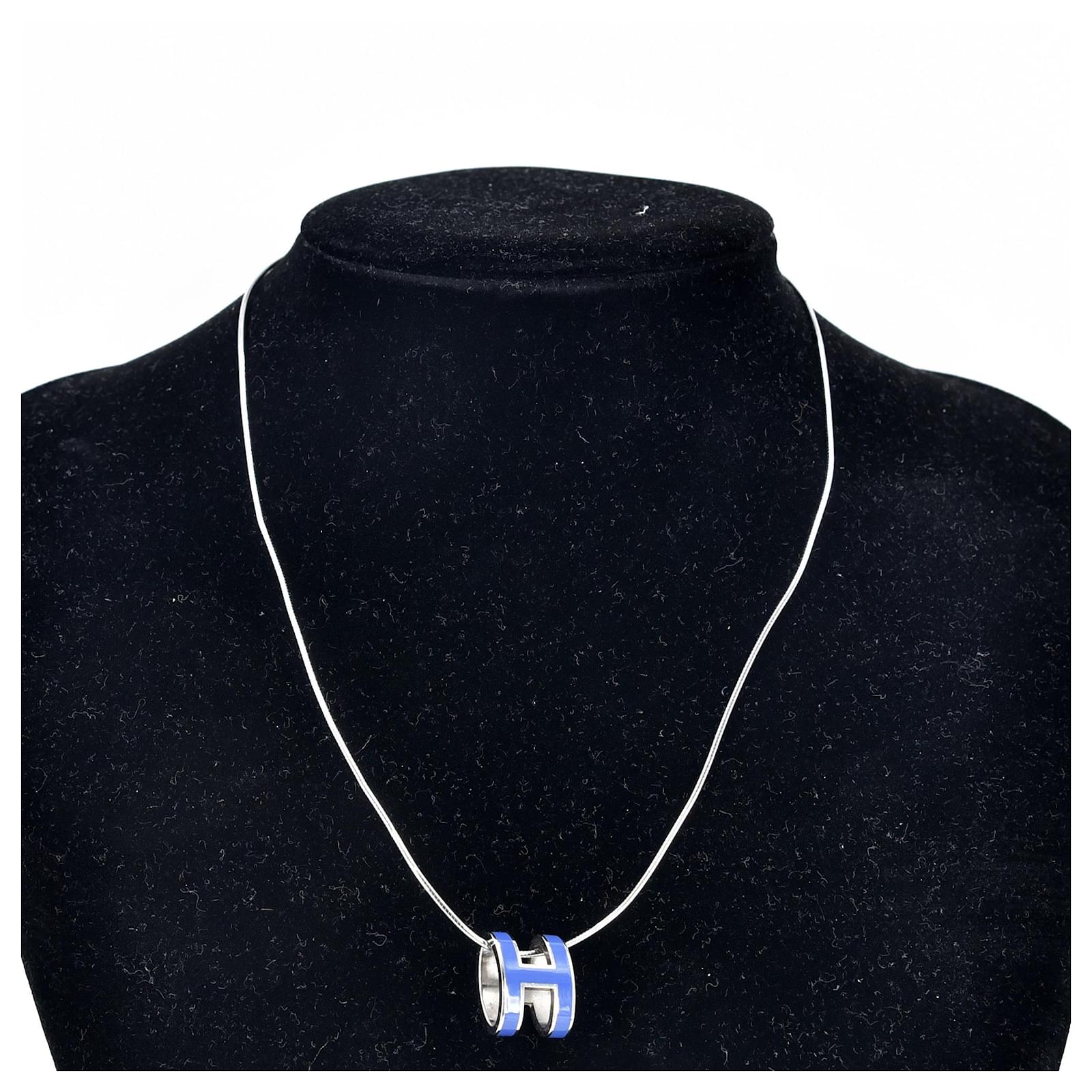 Hermès Pop H Pendant Necklace Blue ref.775890 Joli Closet