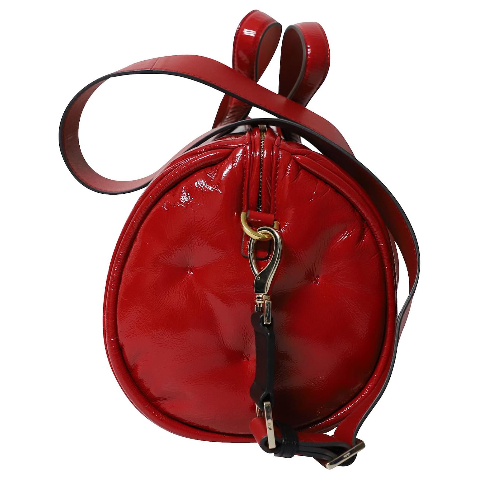 Anya Hindmarch Chubby Barrel Bag in Dark Red Leather