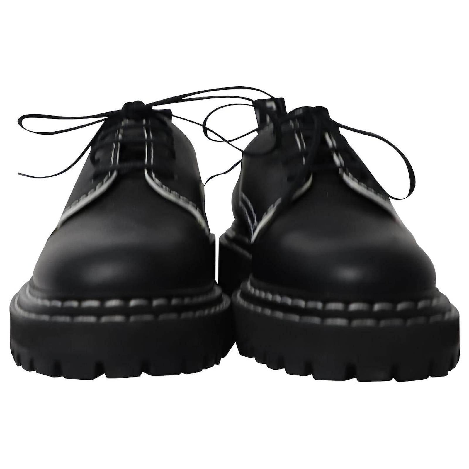 Proenza Schouler Marmy Topstitched Brogues in Black Leather ref