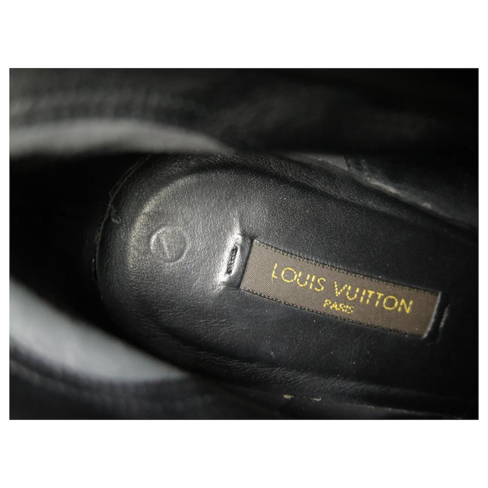 LOUIS VUITTON ART DECO SHOES 36.5 BOOTS WITH HEELS MONOGRAM BOOTS Black  Leather ref.778586 - Joli Closet