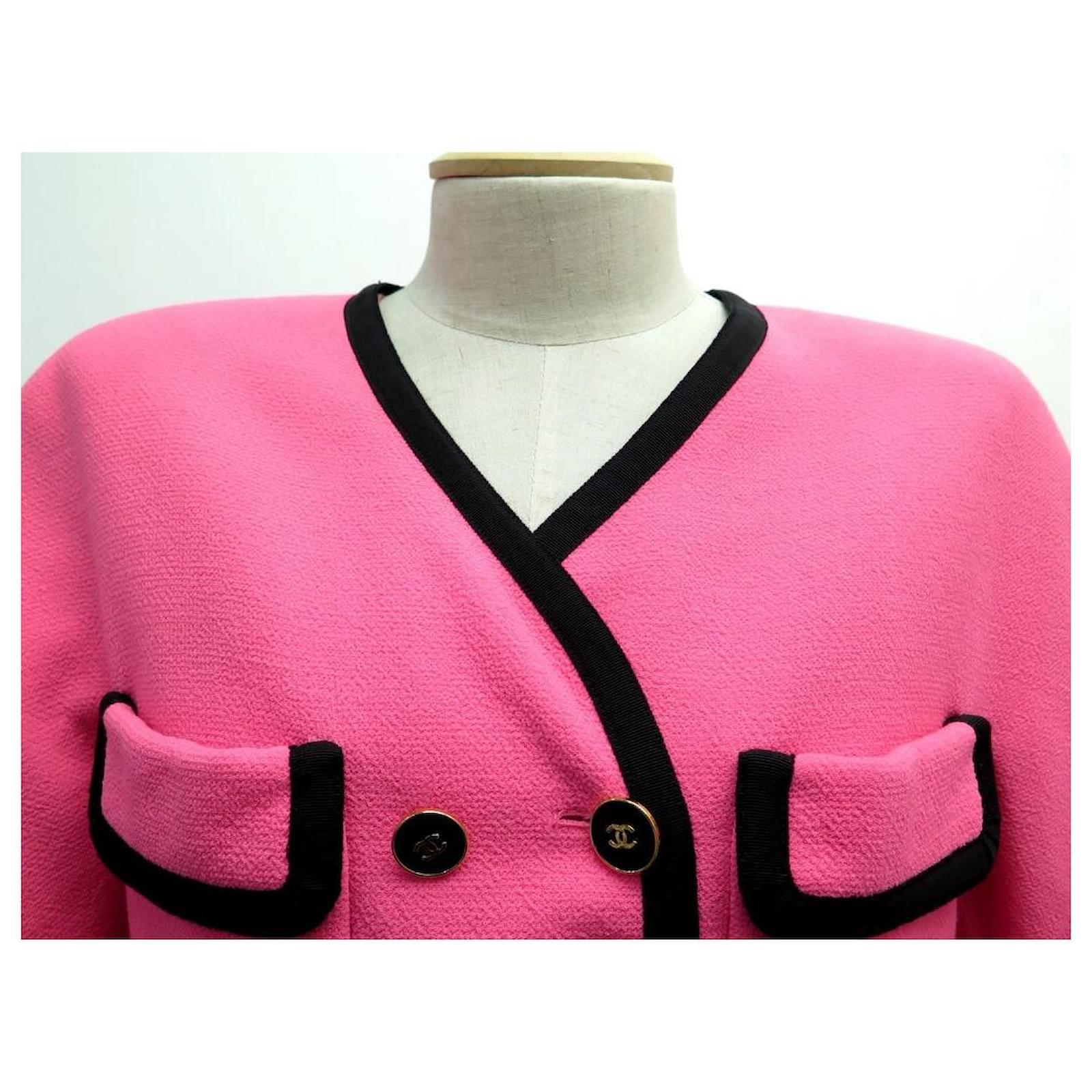 Vintage Chanel 99A 1999 Fall Pink Skirt Suit US 6/8