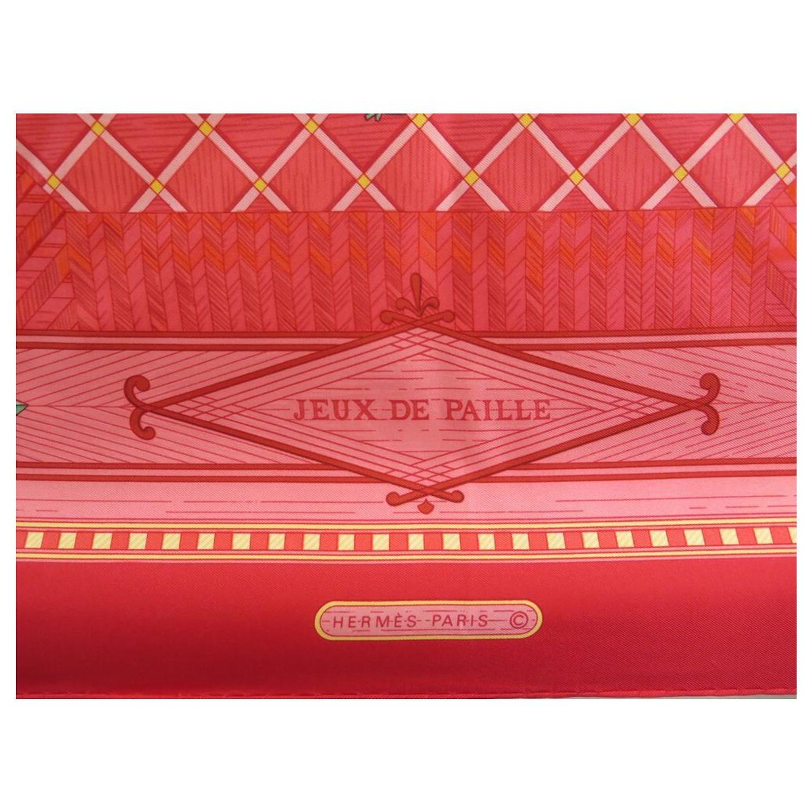 Foulard Carré Hermès "Jeux De Paille" - Vintage 1984, Soie - Très Bon état