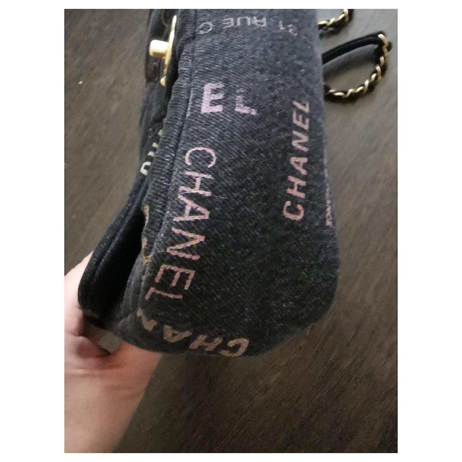 Timeless Chanel denim bag Black ref.778844 Joli Closet