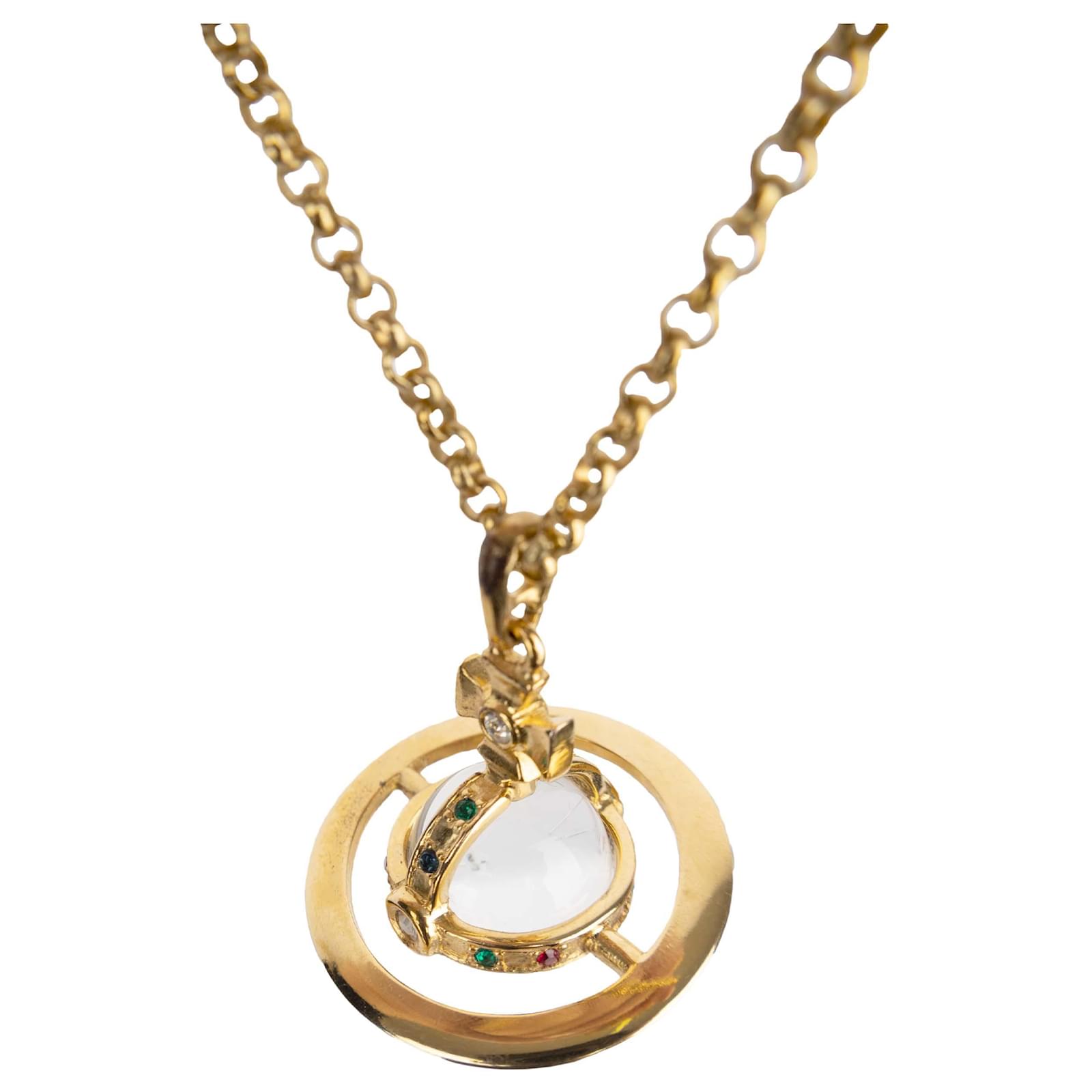Collier pendentif orbe doré Vivienne Westwood ref.781700 Joli Closet