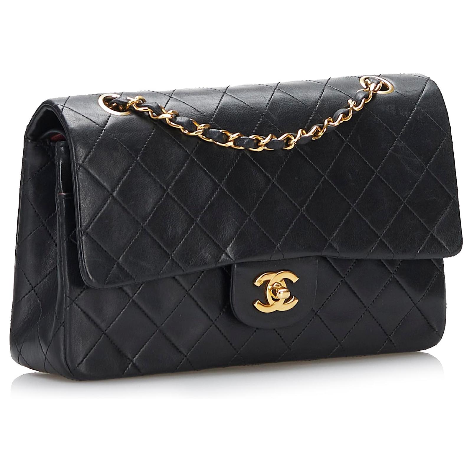 Chanel Black Lambskin Small Classic Double Flap Bag 24k GHW – Boutique  Patina